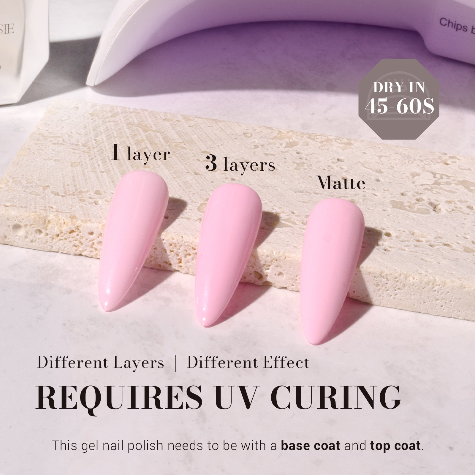 012 Milky Pink - TPO-Free Faster UV Curing Gel Nail Polish 0.5 fl oz/15ml - 图片3