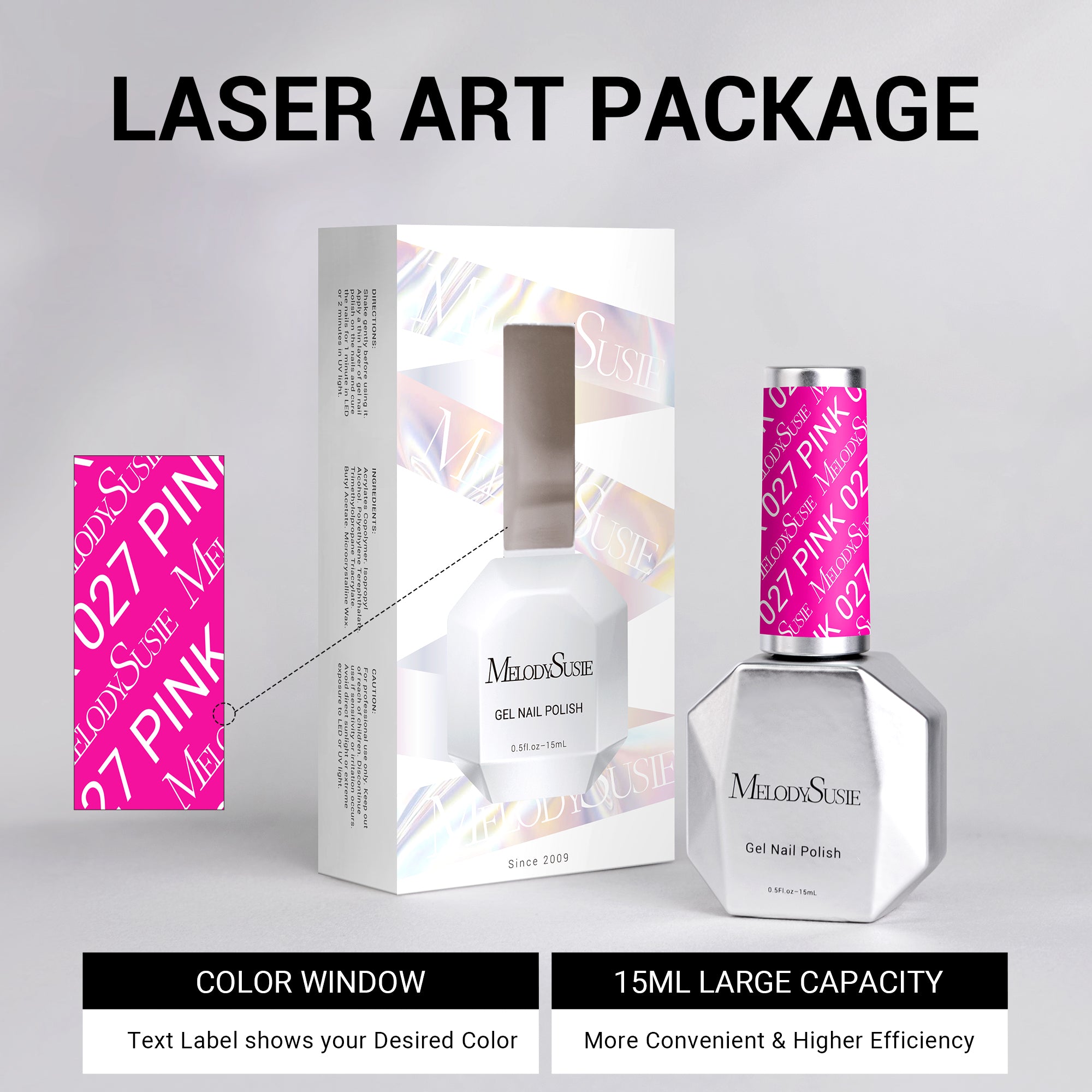 027 Neon Pink - TPO-Free Thick Gel Nail Polish(15ml) - 图片6