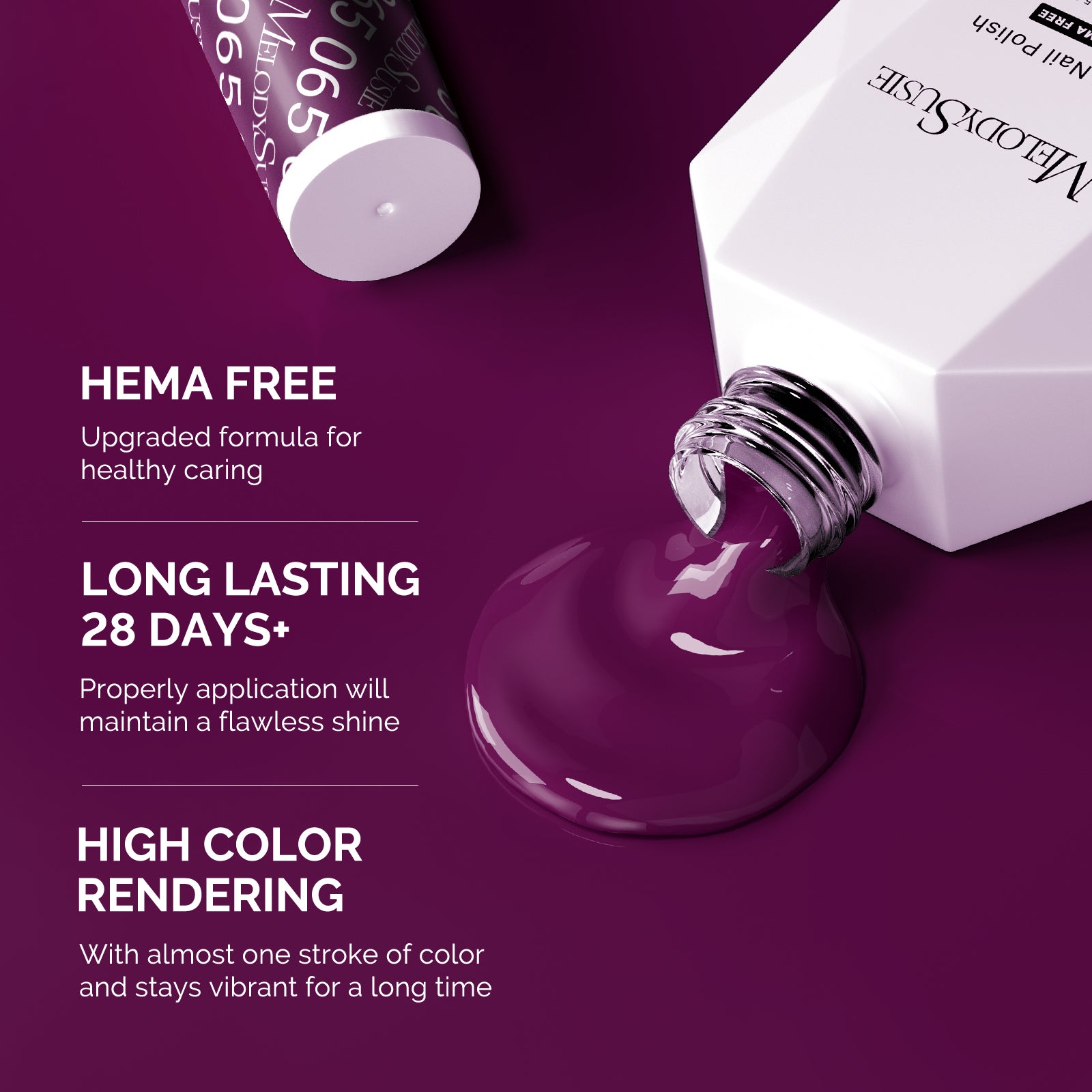 065 Passion Purple - HEMA-Free Gel Nail Polish 0.5 fl oz/15ml - 图片3