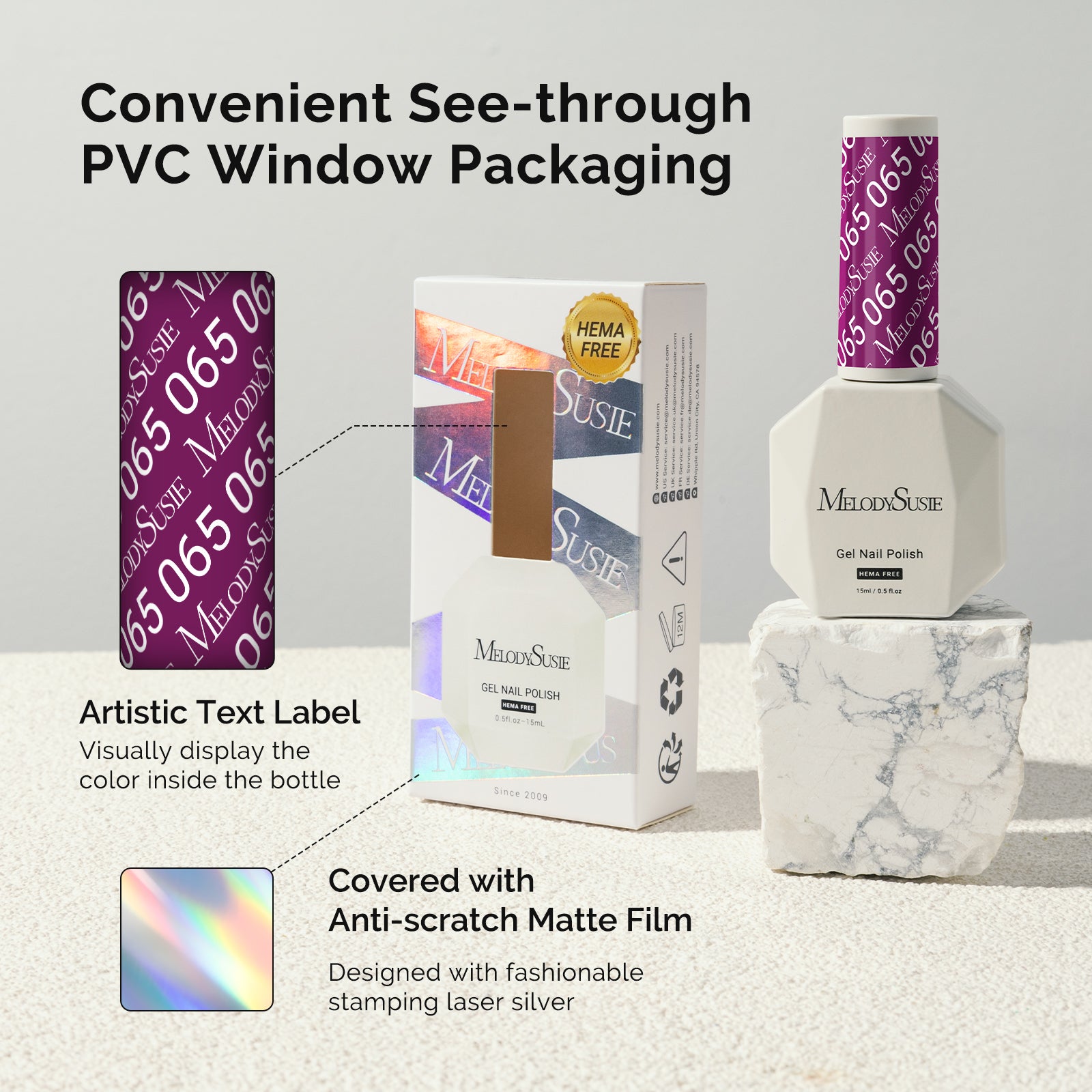 065 Passion Purple - HEMA-Free Gel Nail Polish 0.5 fl oz/15ml - 图片6