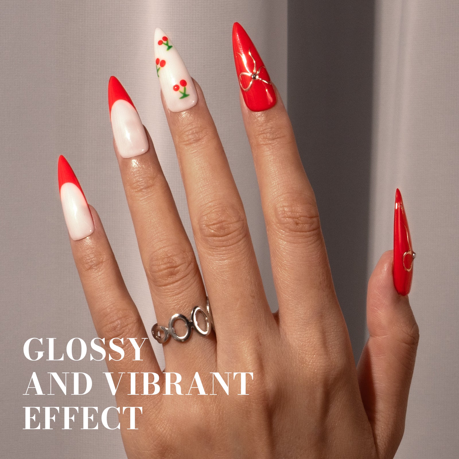 068 Bright Red - TPO-Free Faster UV Curing Gel Nail Polish 0.5 fl oz/15ml - 图片5