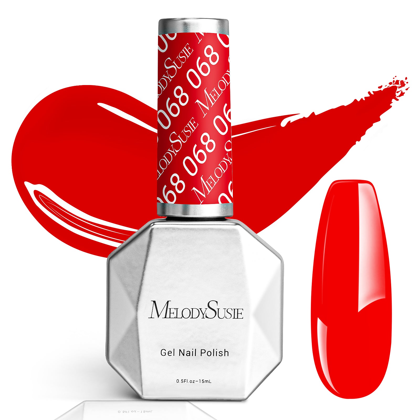 068 Bright Red - TPO-Free Faster UV Curing Gel Nail Polish 0.5 fl oz/15ml