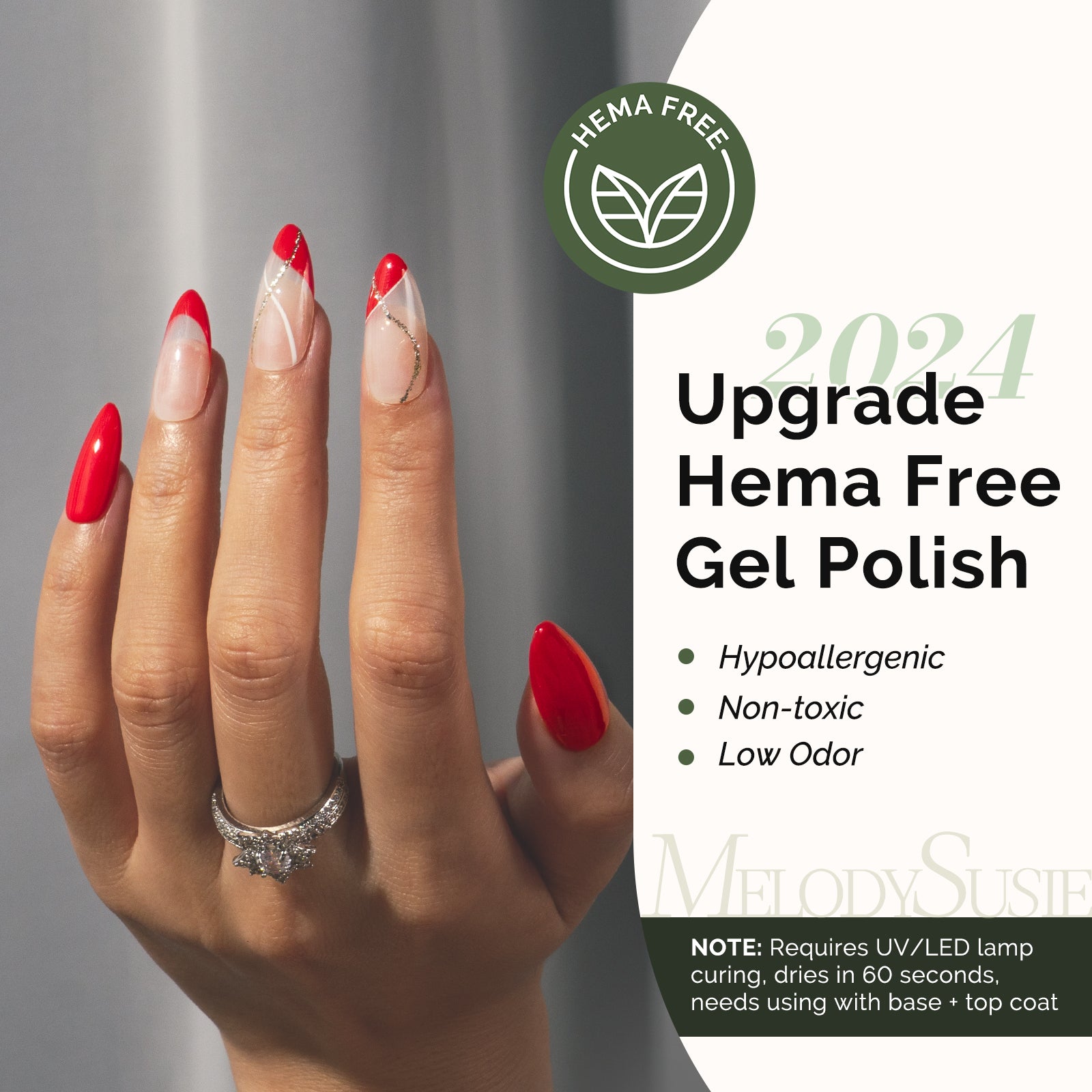 068 Sweety Red - HEMA-Free Gel Nail Polish 0.5 fl oz/15ml - 图片2