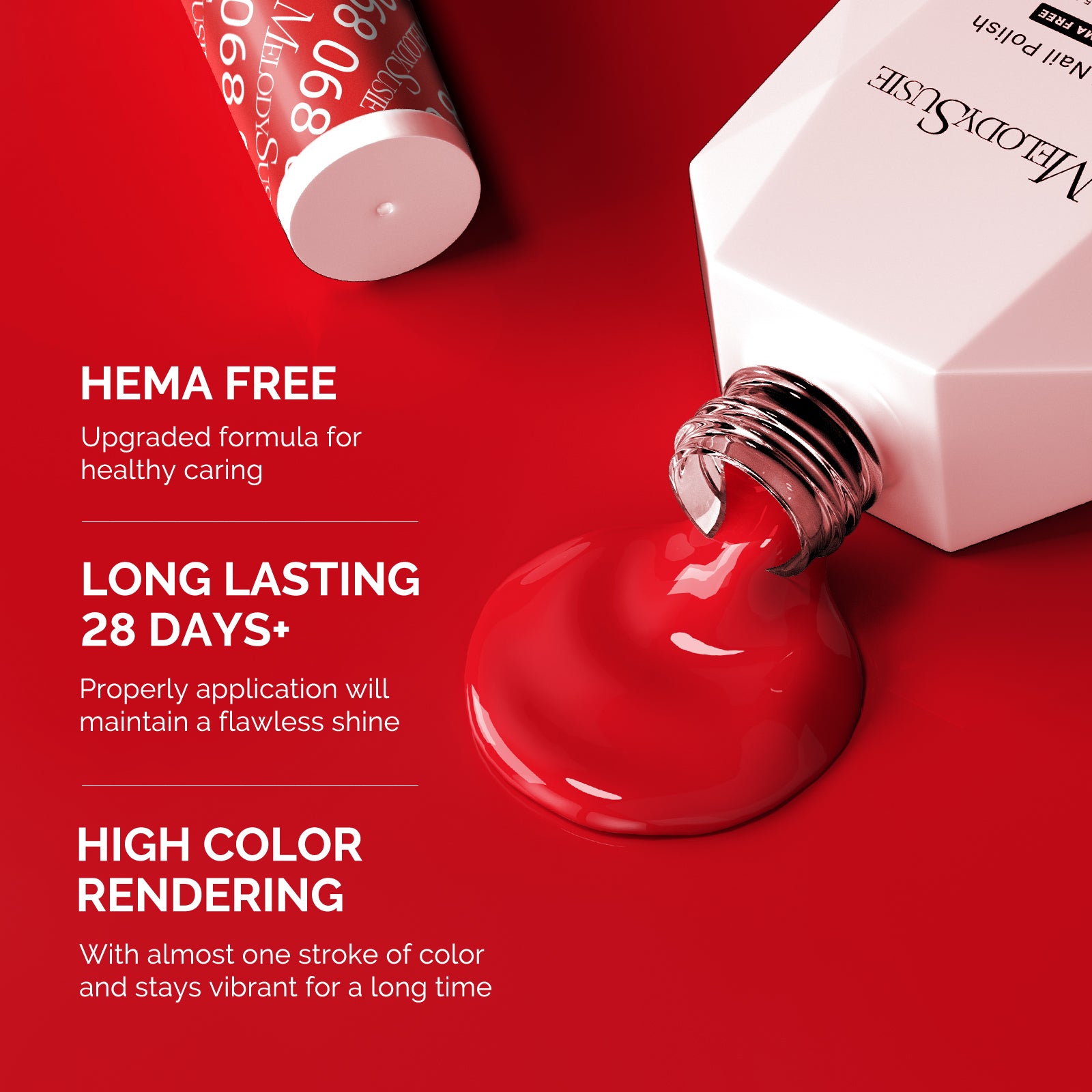 068 Sweety Red - HEMA-Free Gel Nail Polish 0.5 fl oz/15ml - 图片3
