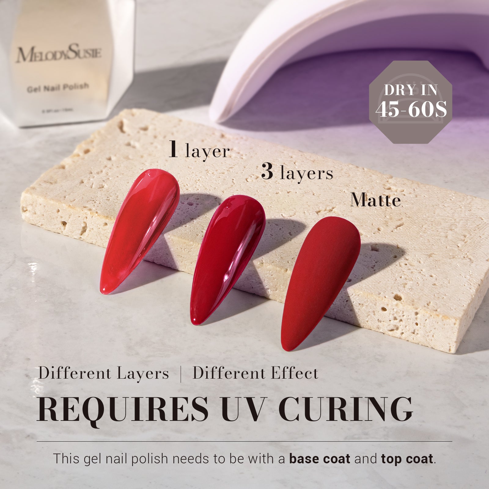 072 red - TPO-Free Faster UV Curing Gel Nail Polish 0.5 fl oz/15ml - 图片3