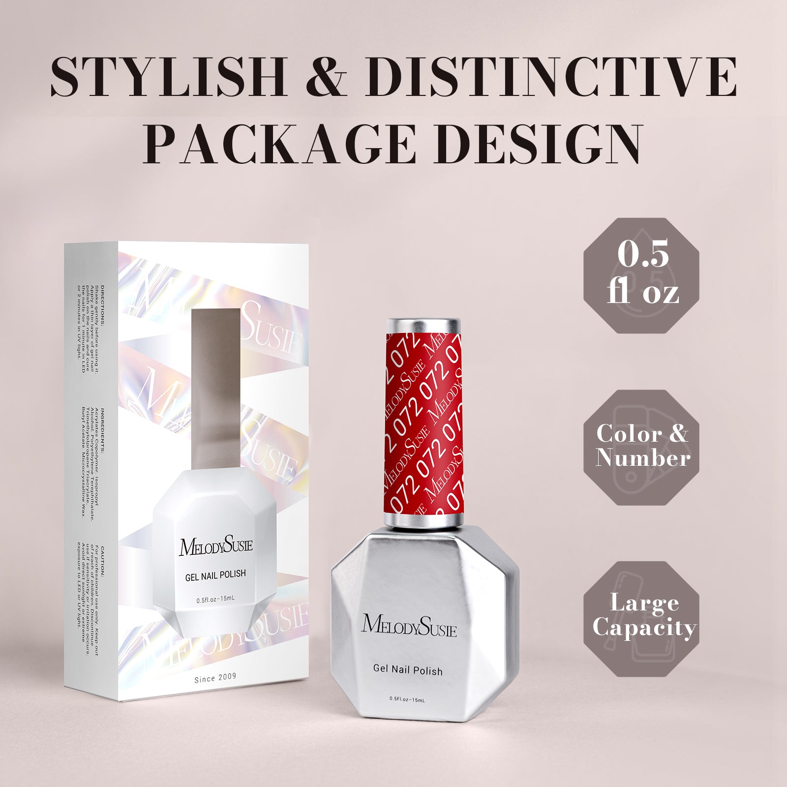 072 red - TPO-Free Faster UV Curing Gel Nail Polish 0.5 fl oz/15ml - 图片6