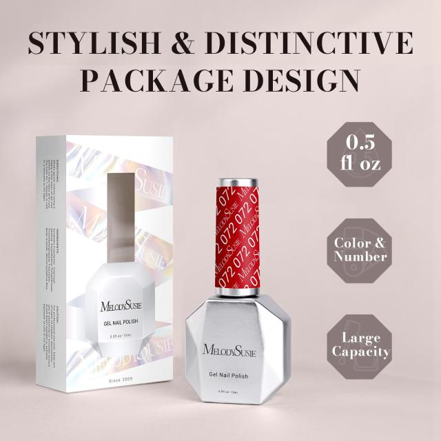 072 red - TPO-Free Faster UV Curing Gel Nail Polish 0.5 fl oz/15ml