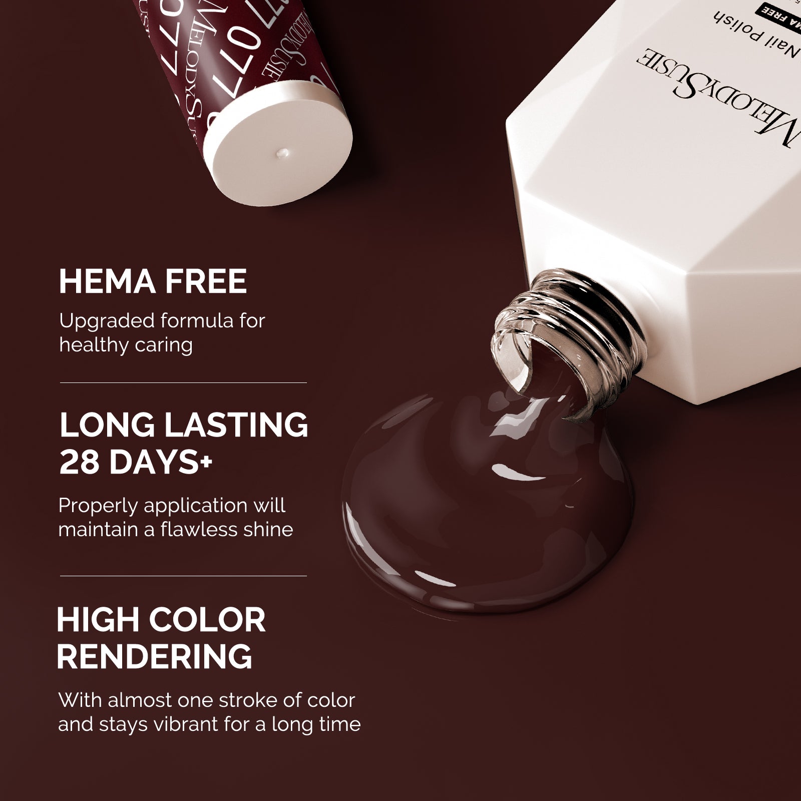 077 Brownie Brown - HEMA-Free Gel Nail Polish 0.5 fl oz/15ml - 图片3