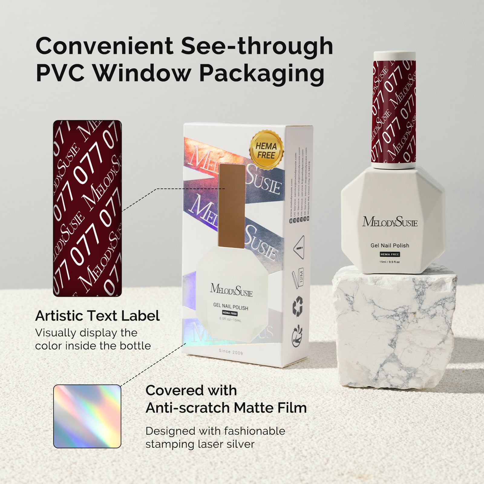 077 Brownie Brown - HEMA-Free Gel Nail Polish 0.5 fl oz/15ml - 图片6