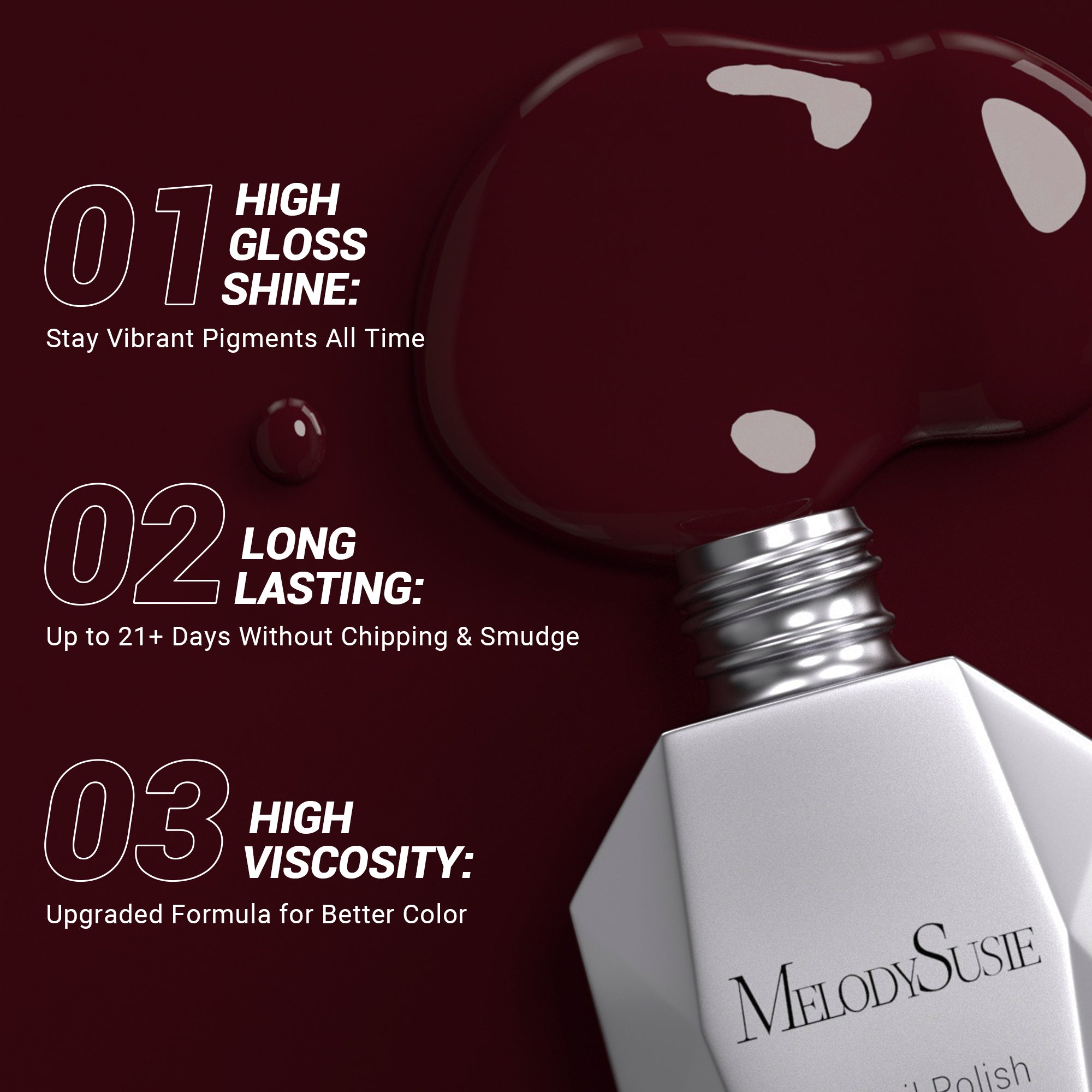 077 Red Brown  - TPO-Free Thick Gel Nail Polish(15ml) - 图片2