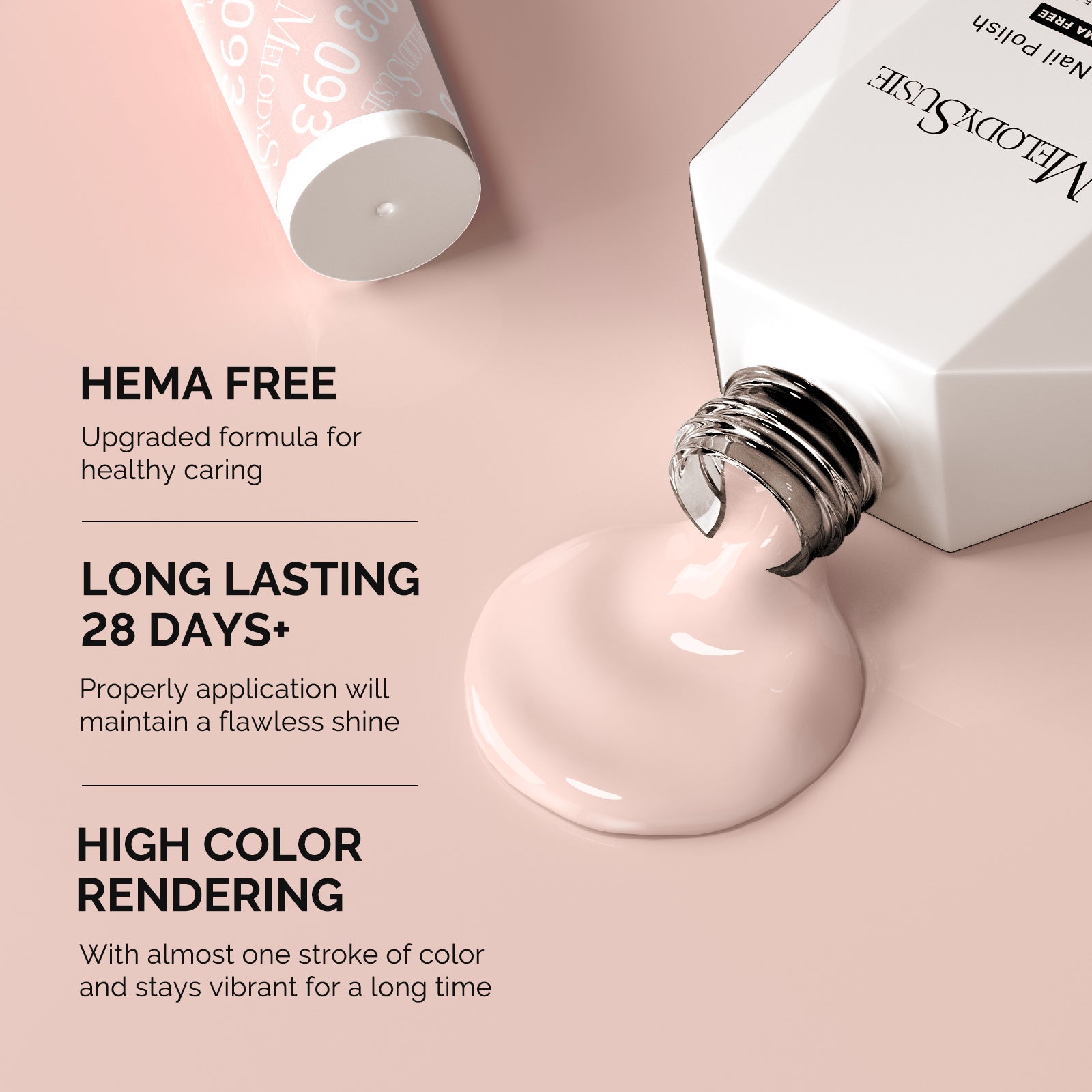 093 Nude Pink - HEMA-Free Gel Nail Polish 0.5 fl oz/15ml - 图片3