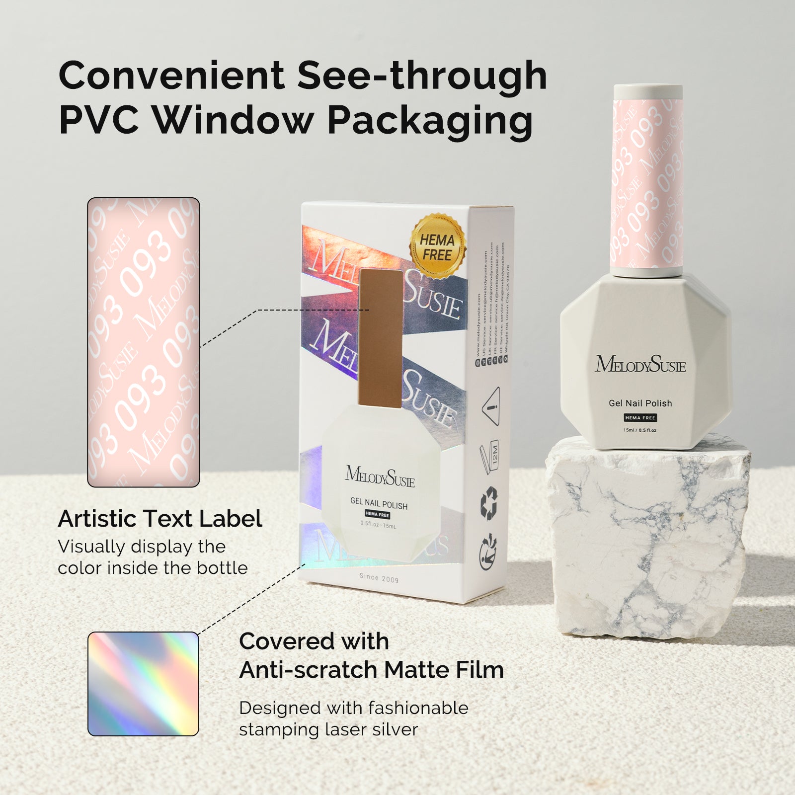 093 Nude Pink - HEMA-Free Gel Nail Polish 0.5 fl oz/15ml - 图片6