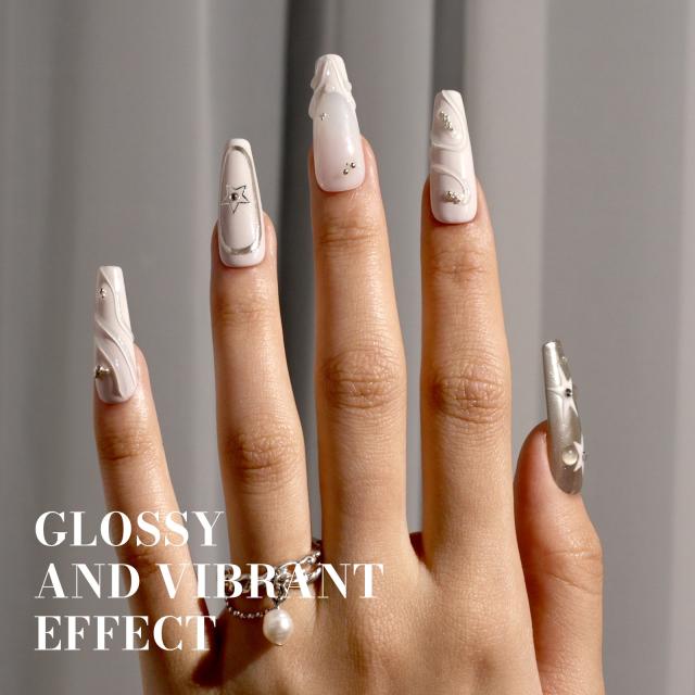 095 Glaze White  - TPO-Free Faster UV Curing Gel Nail Polish 0.5 fl oz/15ml
