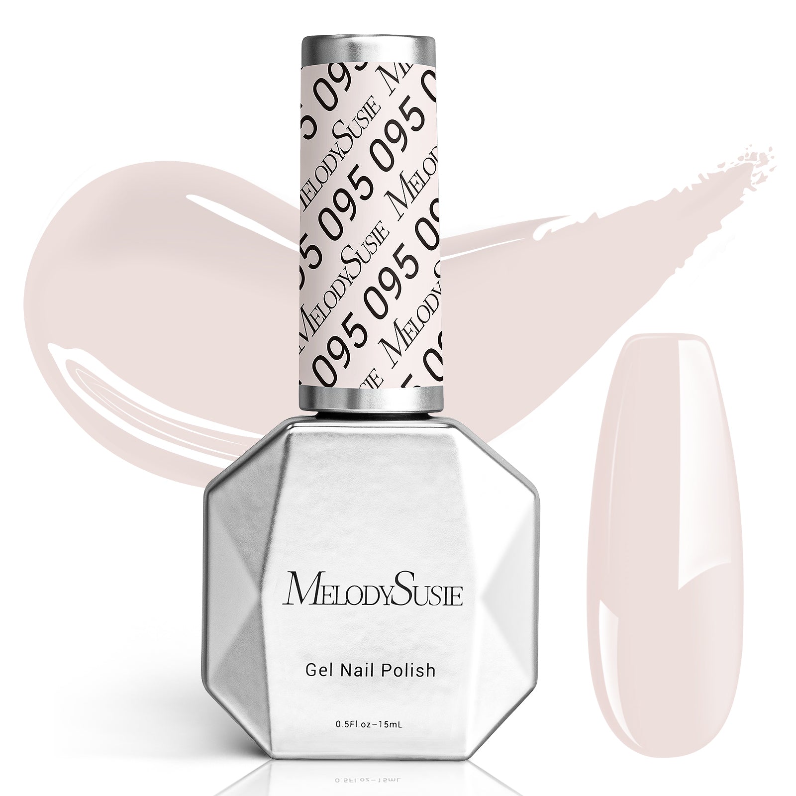 095 Glaze White  - TPO-Free Faster UV Curing Gel Nail Polish 0.5 fl oz/15ml