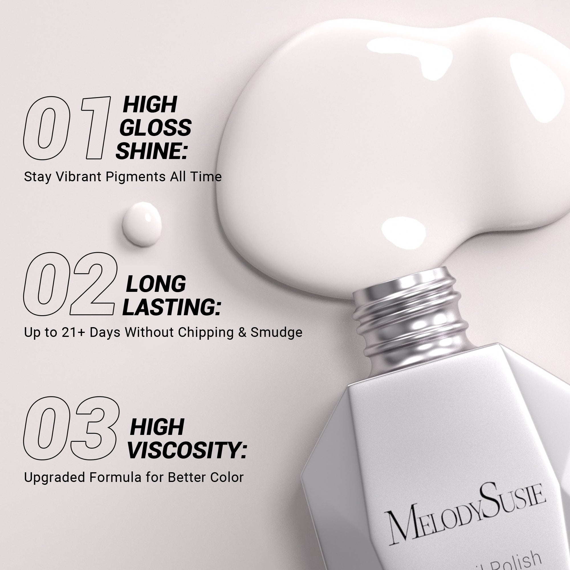 095 Glaze White - TPO-Free Thick Gel Nail Polish (15ml) - 图片2