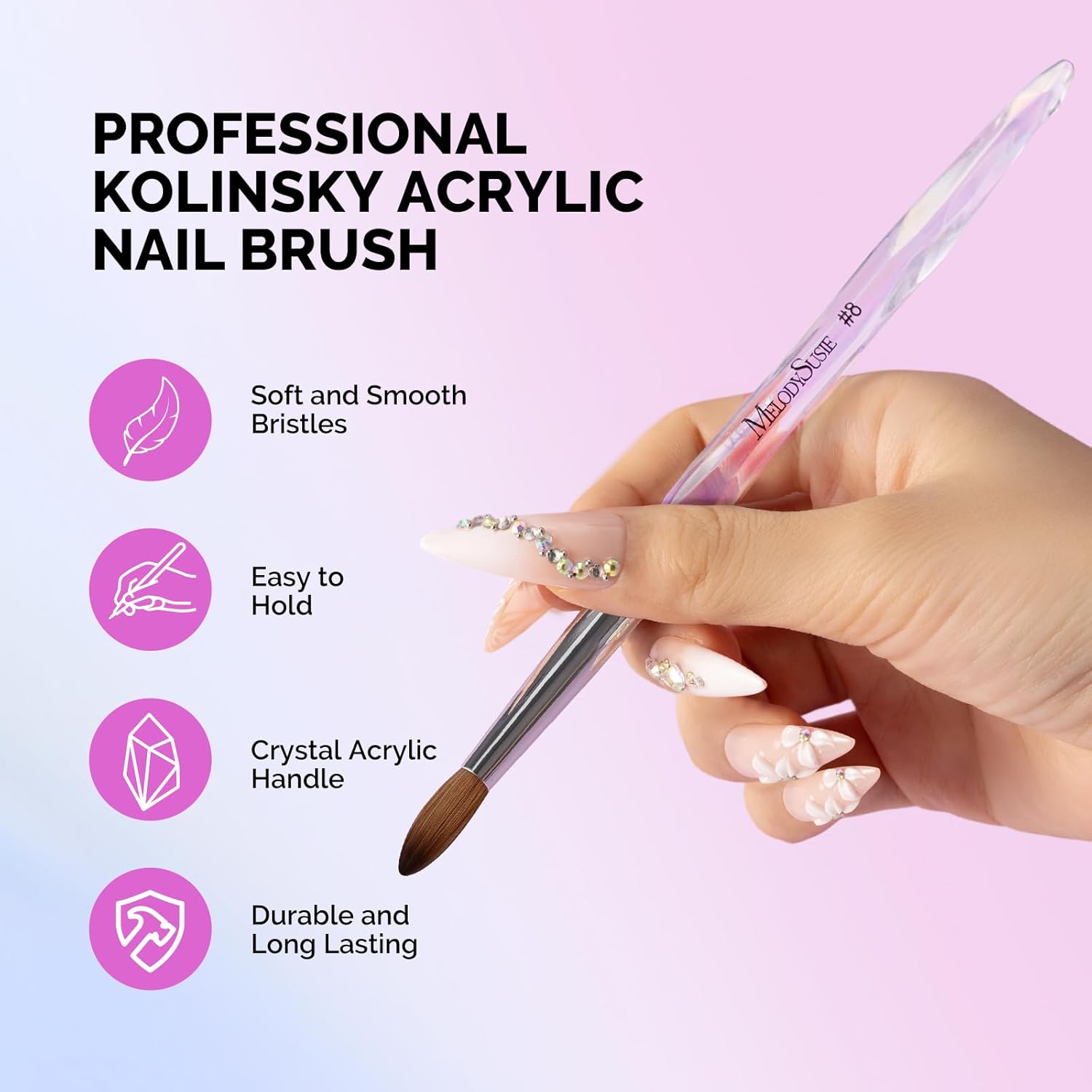 100% Kolinsky Acrylic Nail Brush - 图片3