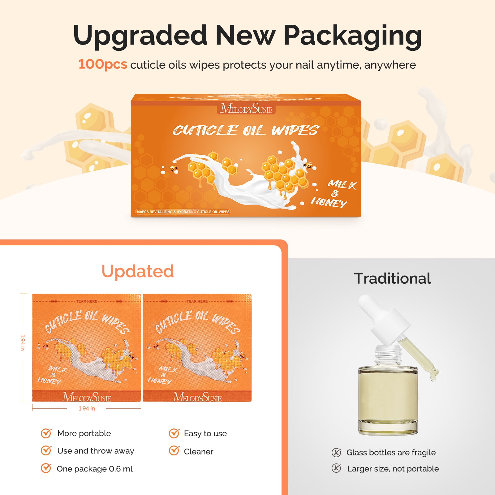 100Pcs Mini Cuticle Oil Wipes - 图片2