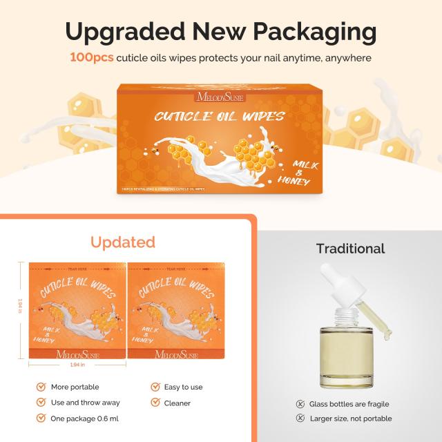 100Pcs Mini Cuticle Oil Wipes