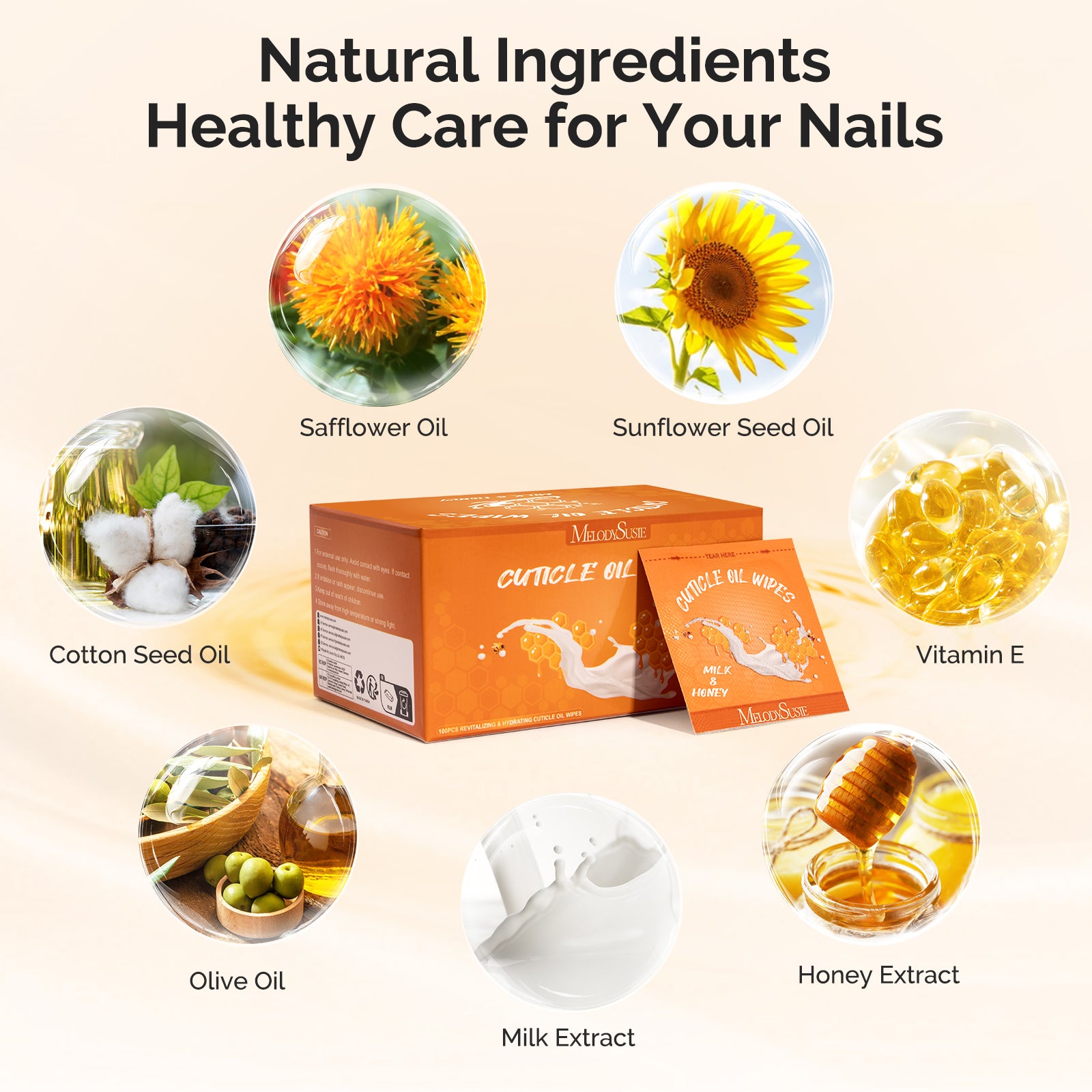 100Pcs Mini Cuticle Oil Wipes - 图片4