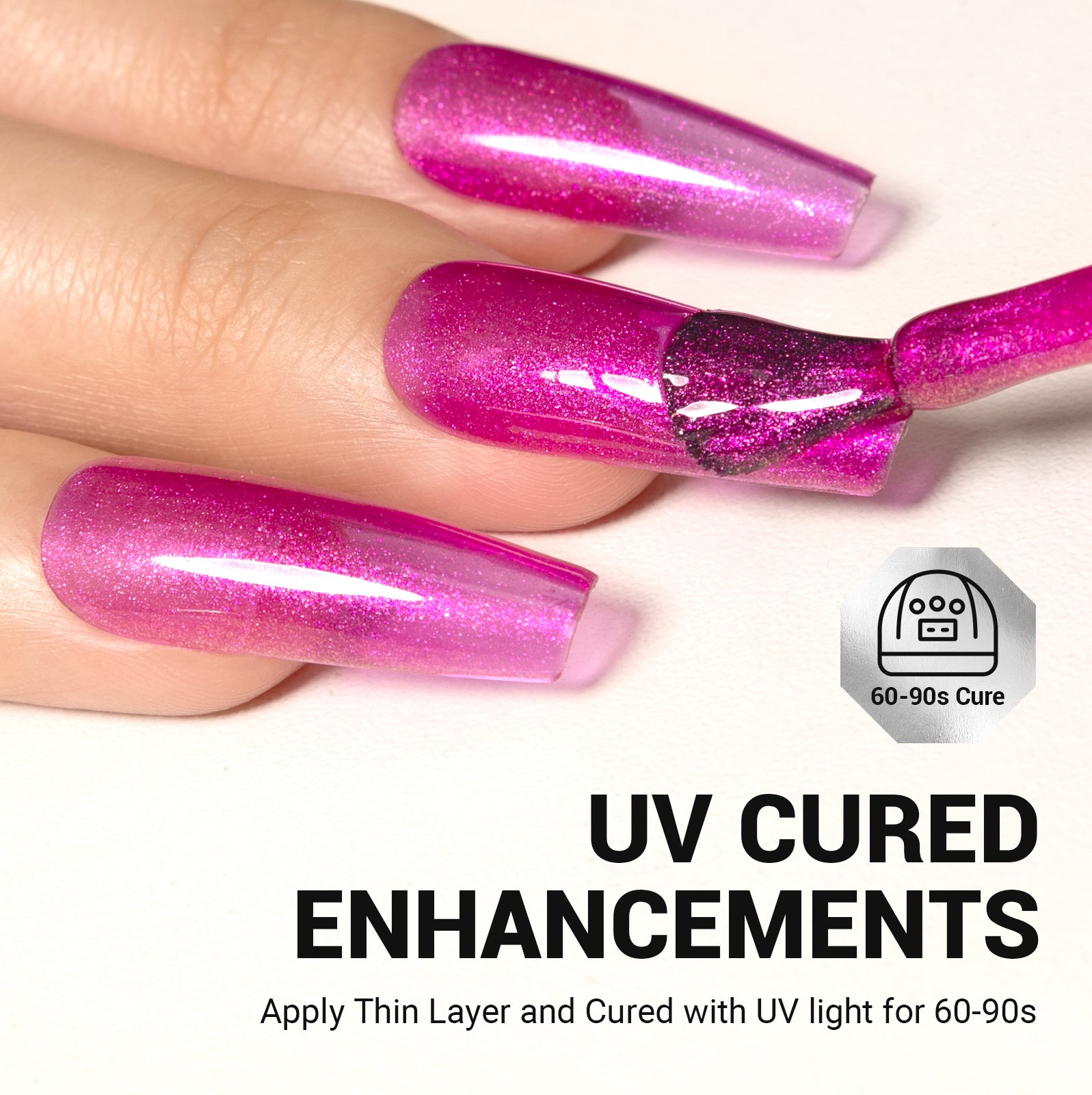 1073 Pink Neon Bliss - TPO-Free Thick Gel Nail Polish(15ml) - 图片5