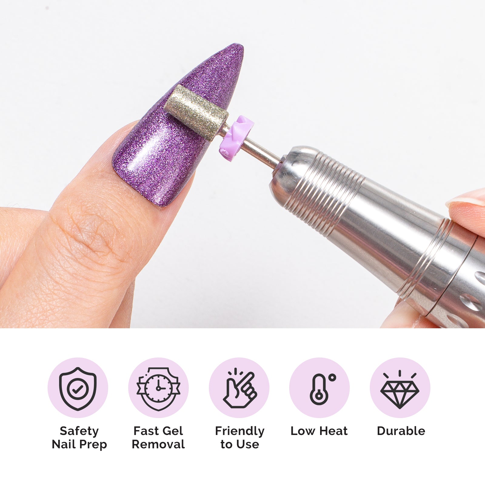 10Pcs Diamond Nail Drill Bit Set with 40Pcs Sanding Bands (#120#180#240 Grits) - 图片6