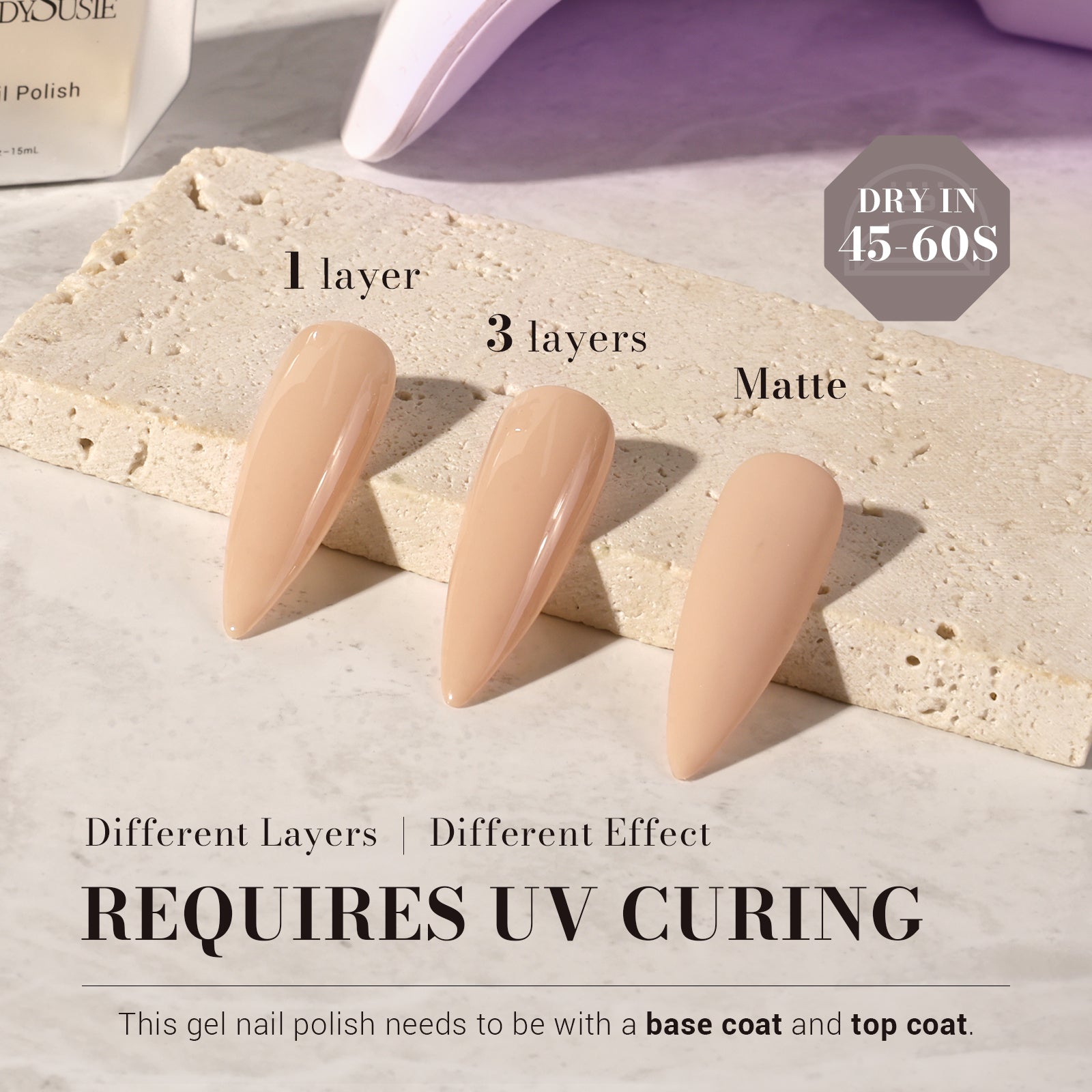 110 Sand Nude - TPO-Free Faster UV Curing Gel Nail Polish 0.5 fl oz/15ml - 图片3