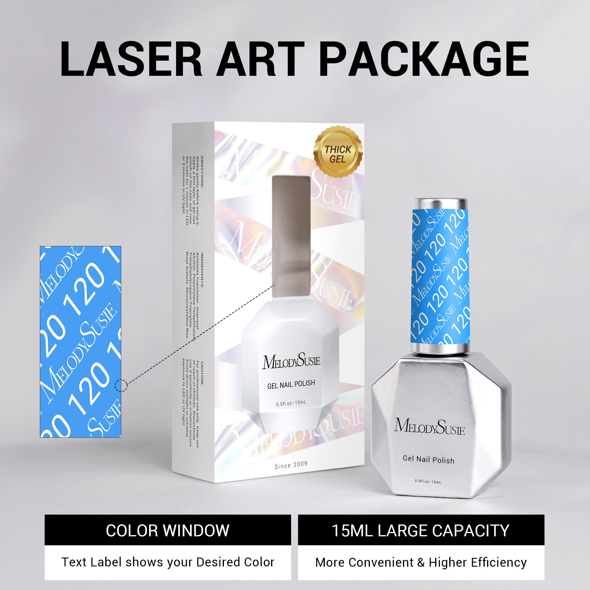 120 Pool Blue - TPO-Free Thick Gel Nail Polish(15ml) - 图片6