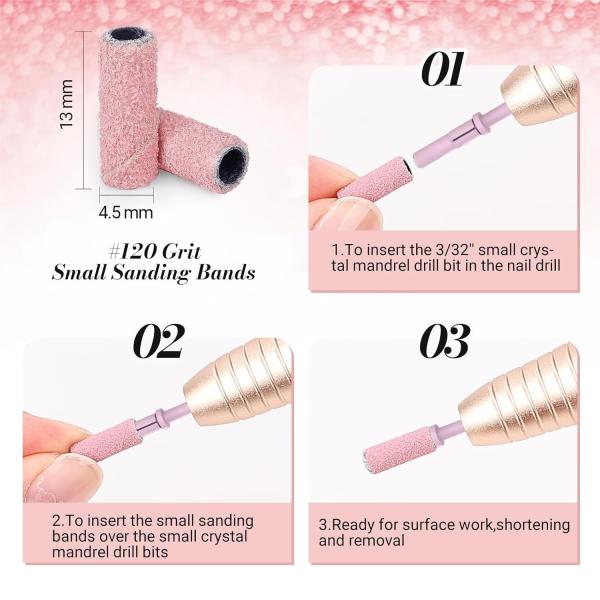 120Pcs Small Sanding Bands for 3.1mm Mandrel Bit  (Only Sanding Bands)