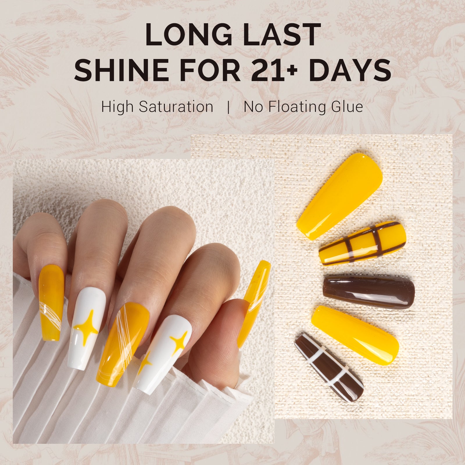 1644 Autumn Leaf Yellow - TPO-Free Faster UV Curing Gel Nail Polish(15ml) - 图片4