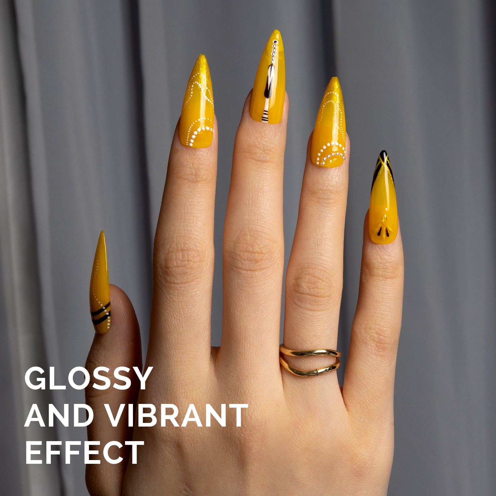 1644 Autumn Leaf Yellow - TPO-Free Faster UV Curing Gel Nail Polish(15ml) - 图片5