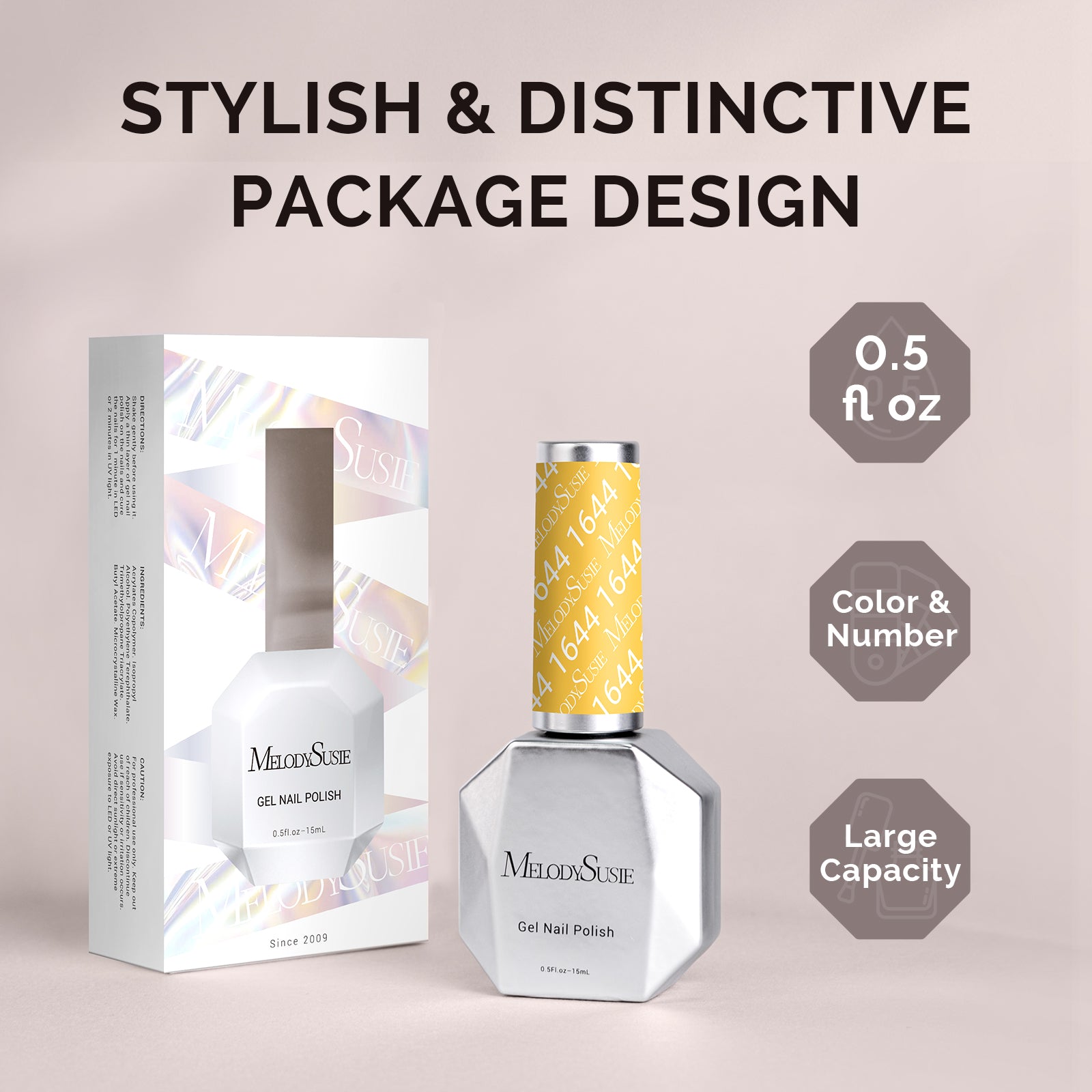 1644 Autumn Leaf Yellow - TPO-Free Faster UV Curing Gel Nail Polish(15ml) - 图片6