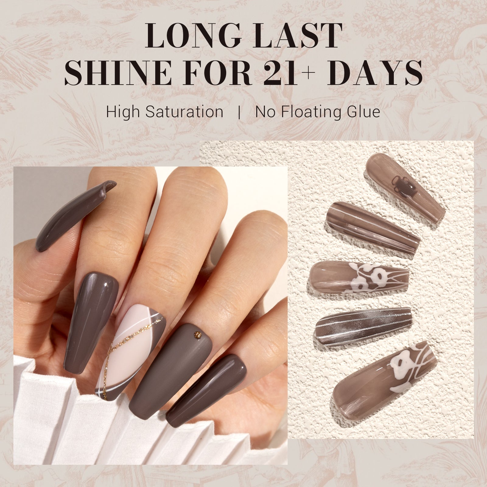 1647 Gray Brown - TPO-Free Faster UV Curing Gel Nail Polish 0.5 fl oz/15ml - 图片4