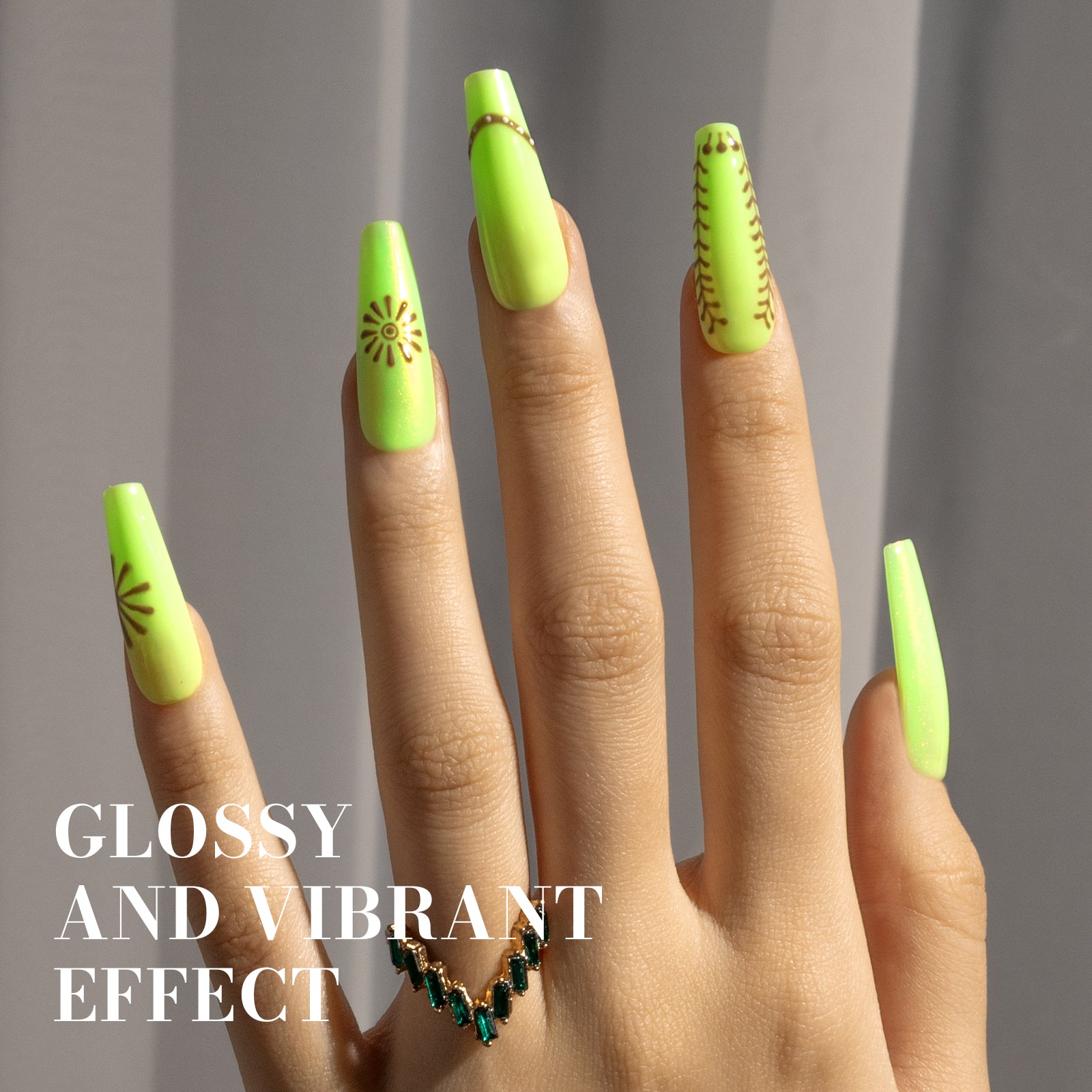 1649 Lime Green - TPO-Free Faster UV Curing Gel Nail Polish(15ml) - 图片3