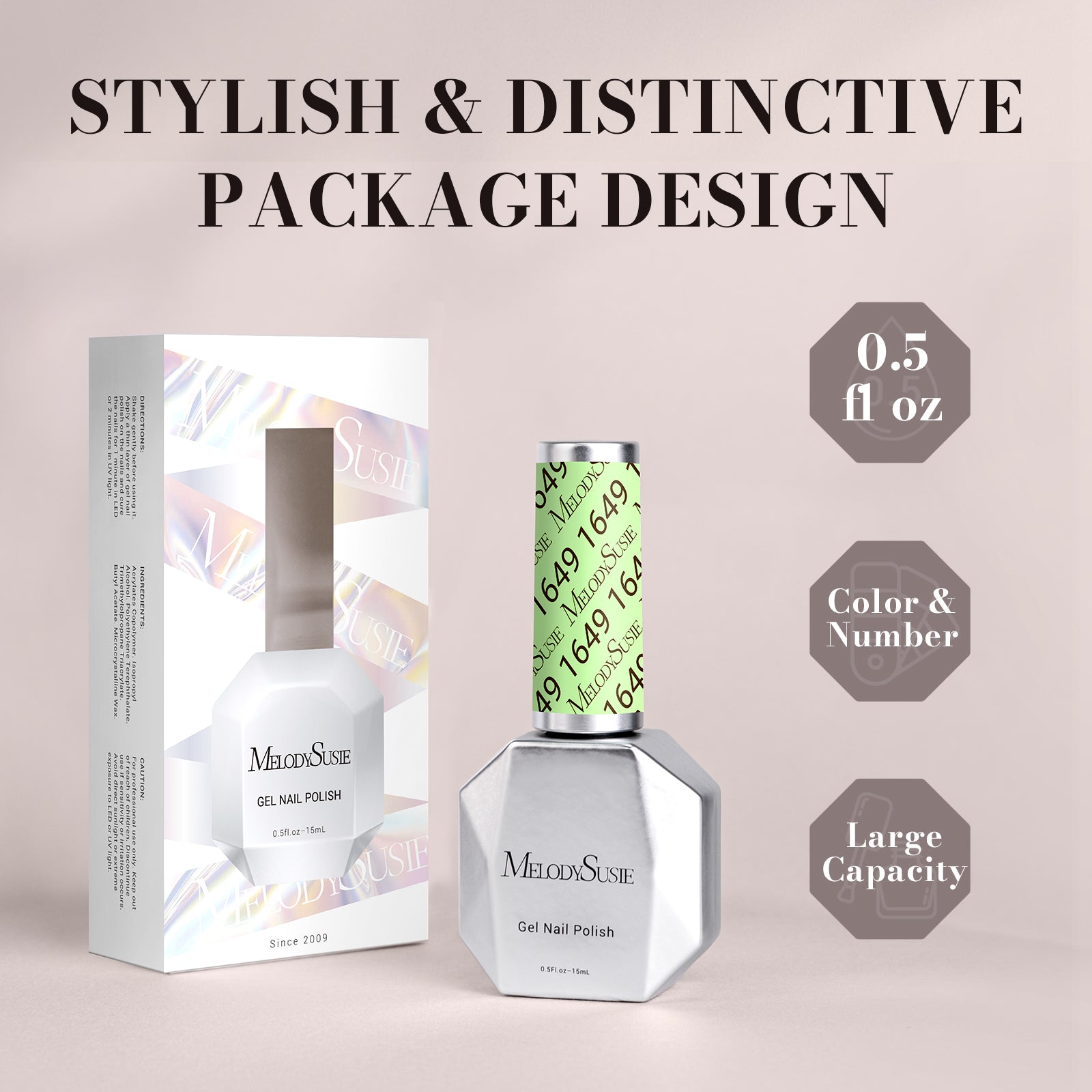 1649 Lime Green - TPO-Free Faster UV Curing Gel Nail Polish(15ml) - 图片6