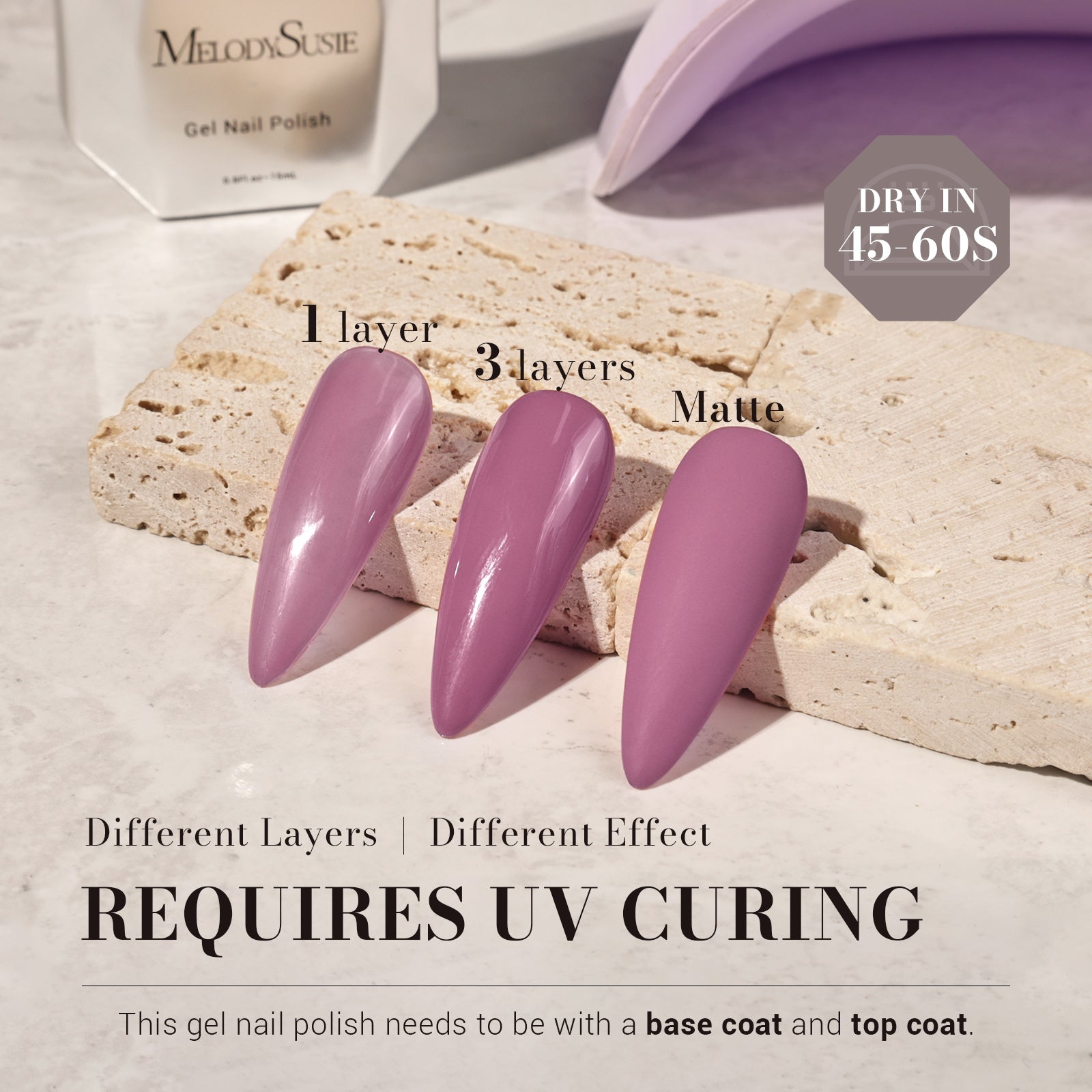 1650 Gray Purple - TPO-Free Faster UV Curing Gel Nail Polish 0.5 fl oz/15ml - 图片3