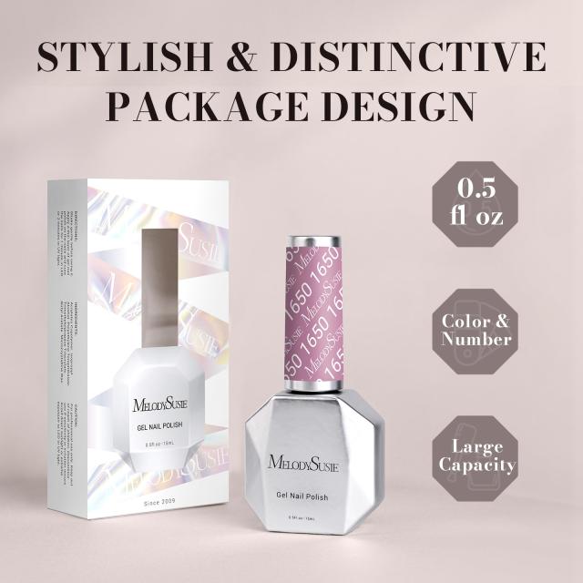 1650 Gray Purple - TPO-Free Faster UV Curing Gel Nail Polish 0.5 fl oz/15ml