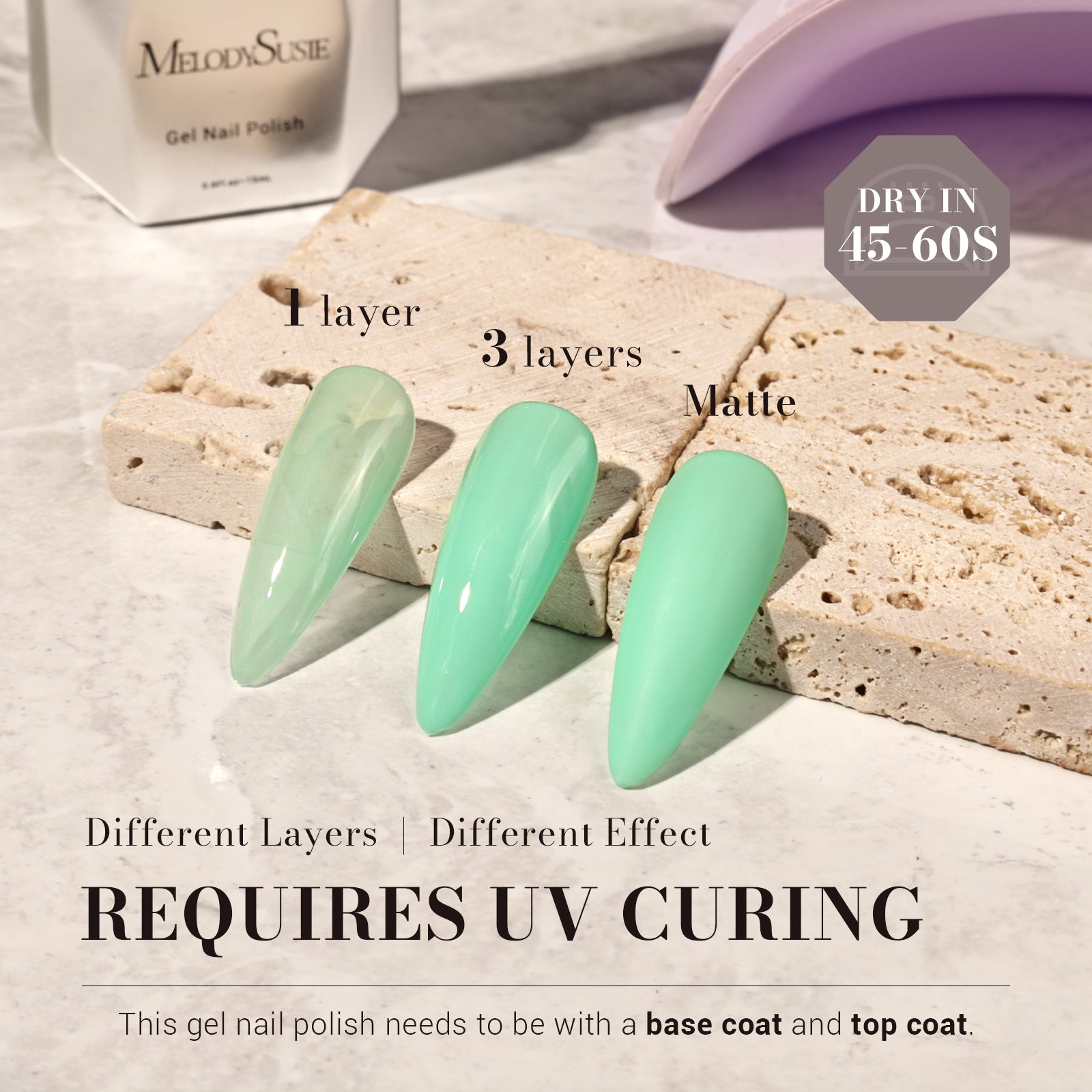 1651 Mint Green - TPO-Free Faster UV Curing Gel Nail Polish 0.5 fl oz/15ml - 图片3