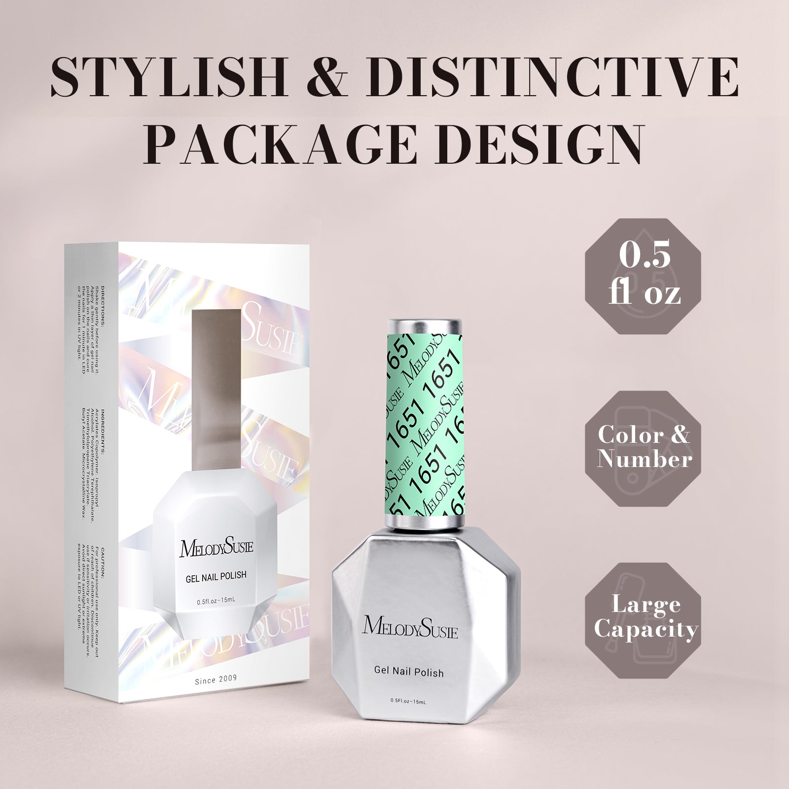 1651 Mint Green - TPO-Free Faster UV Curing Gel Nail Polish 0.5 fl oz/15ml - 图片6