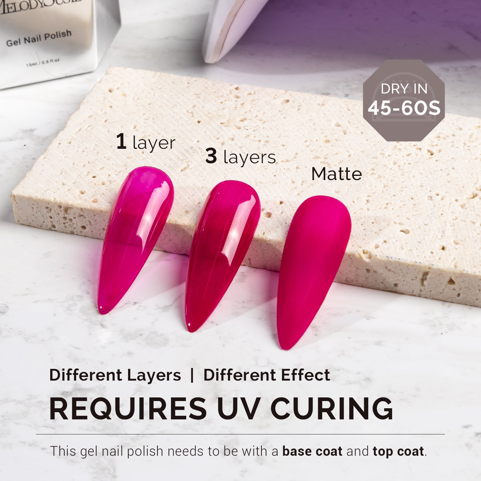 1652 Berry Wine Red - TPO-Free Faster UV Curing Gel Nail Polish(15ml) - 图片3