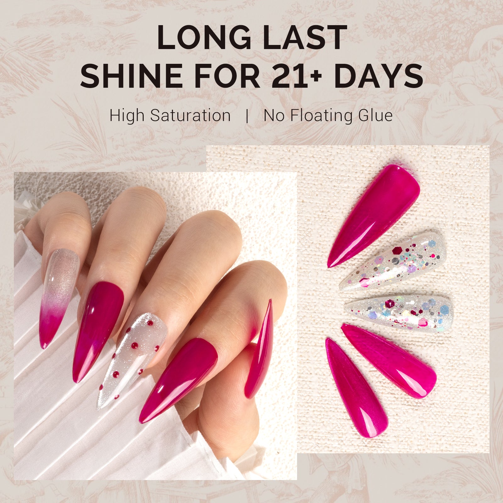 1652 Berry Wine Red - TPO-Free Faster UV Curing Gel Nail Polish(15ml) - 图片4