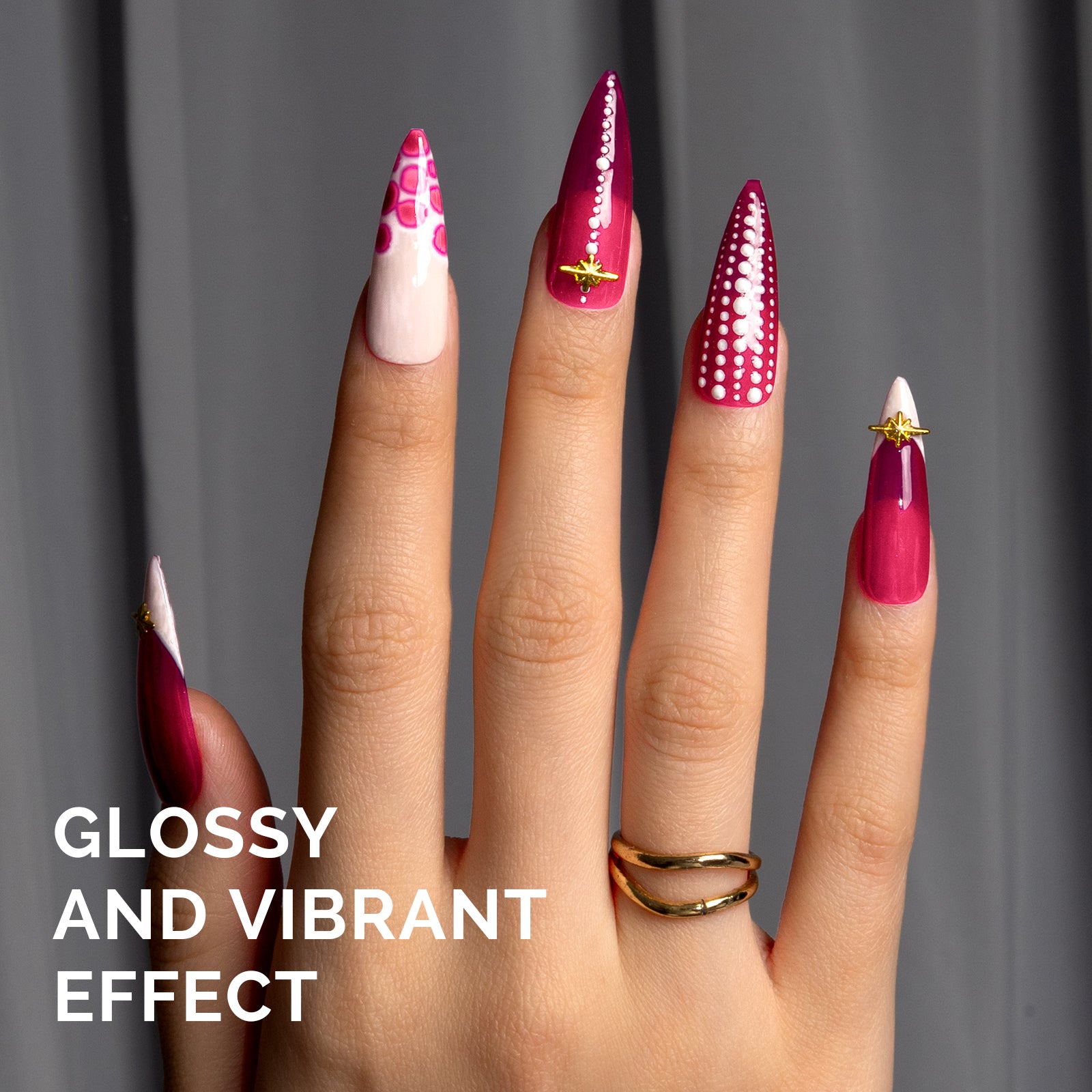 1652 Berry Wine Red - TPO-Free Faster UV Curing Gel Nail Polish(15ml) - 图片5