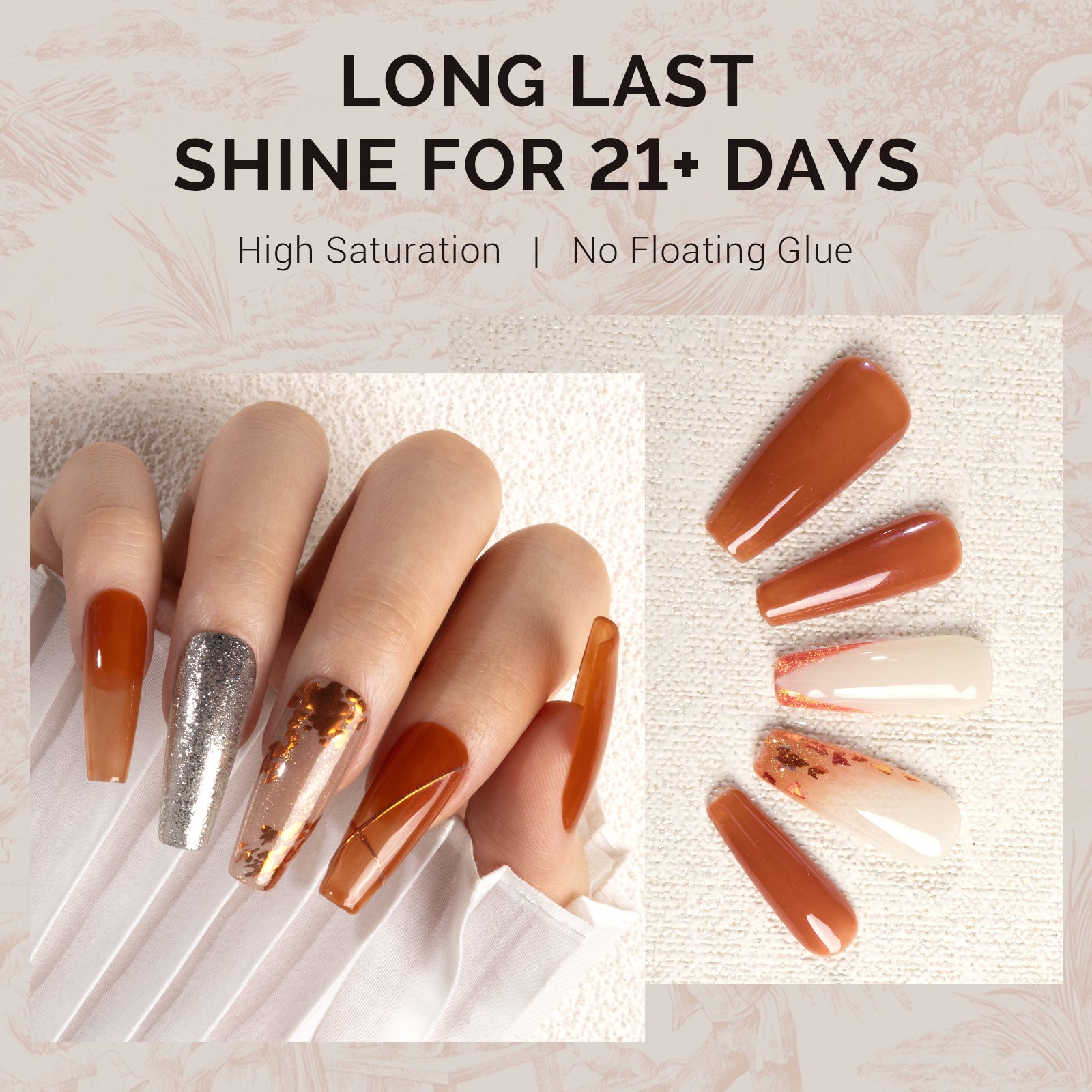 1654 Candied Brown - TPO-Free Faster UV Curing Gel Nail Polish(15ml) - 图片4