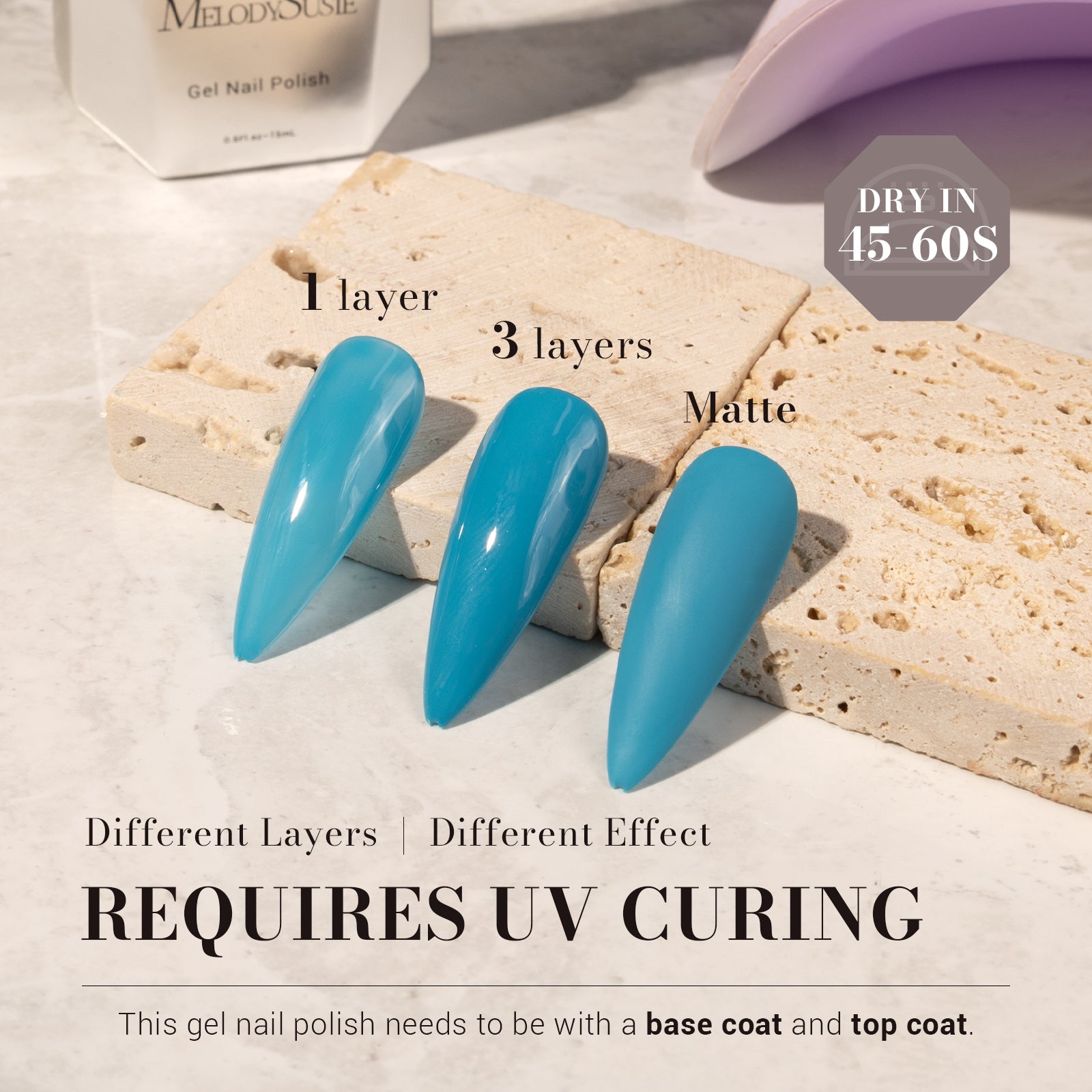 1655 Cerulean Blue - TPO-Free Faster UV Curing Gel Nail Polish(15ml) - 图片3