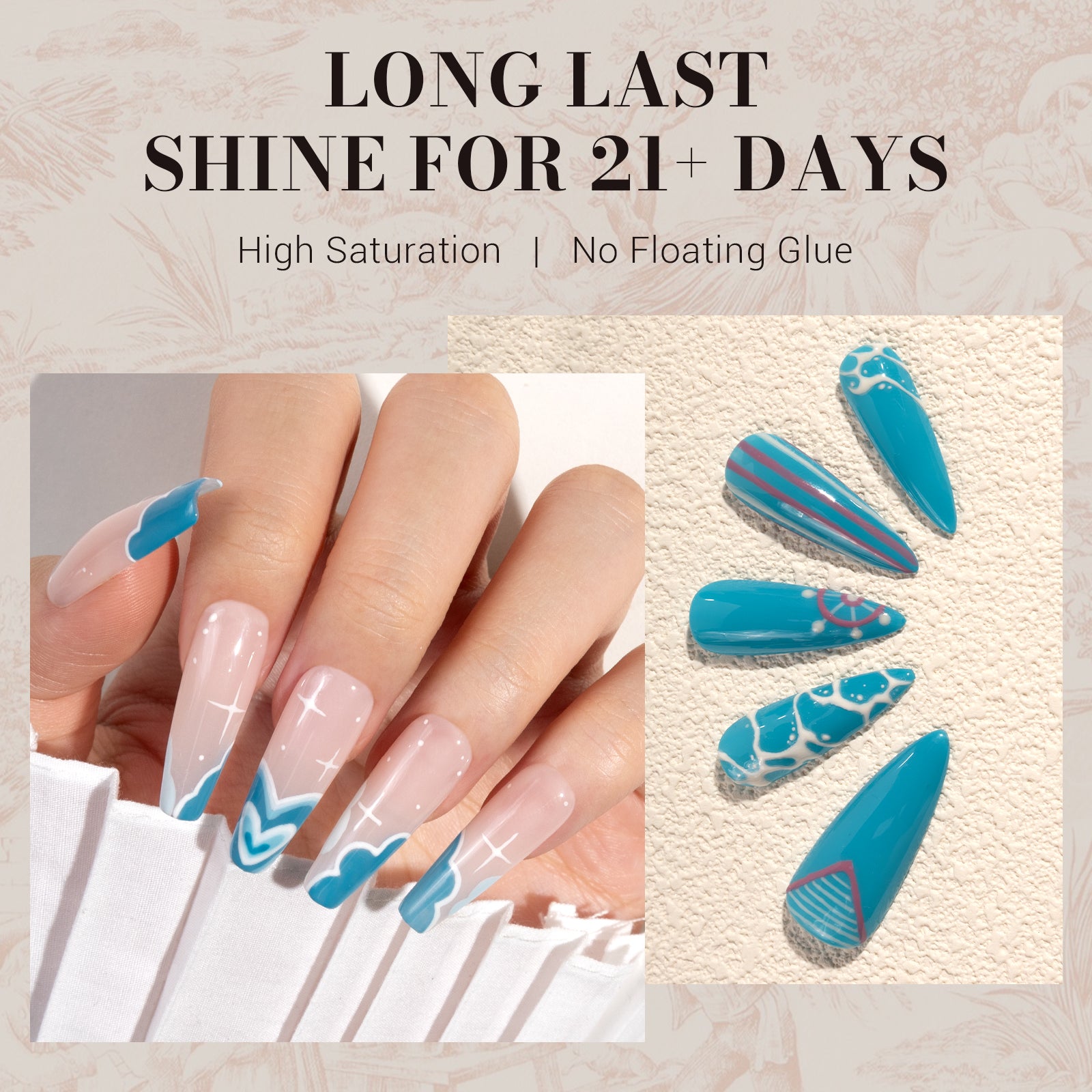 1655 Cerulean Blue - TPO-Free Faster UV Curing Gel Nail Polish(15ml) - 图片4