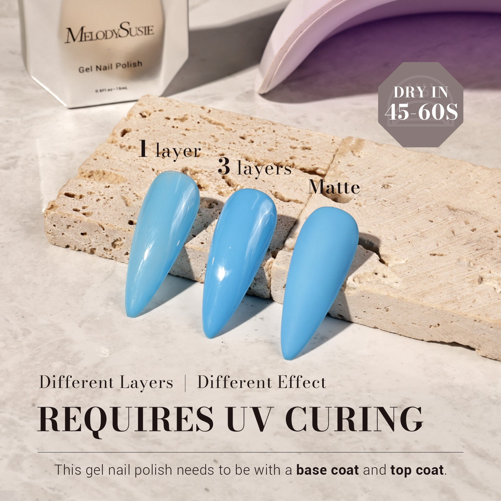 1656 Clear Sky Blue - TPO-Free Faster UV Curing Gel Nail Polish(15ml) - 图片3