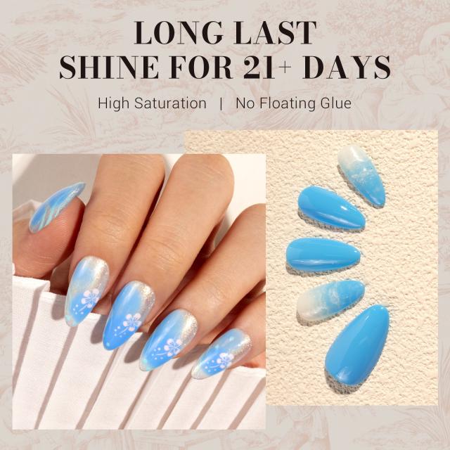 1656 Clear Sky Blue - TPO-Free Faster UV Curing Gel Nail Polish(15ml)
