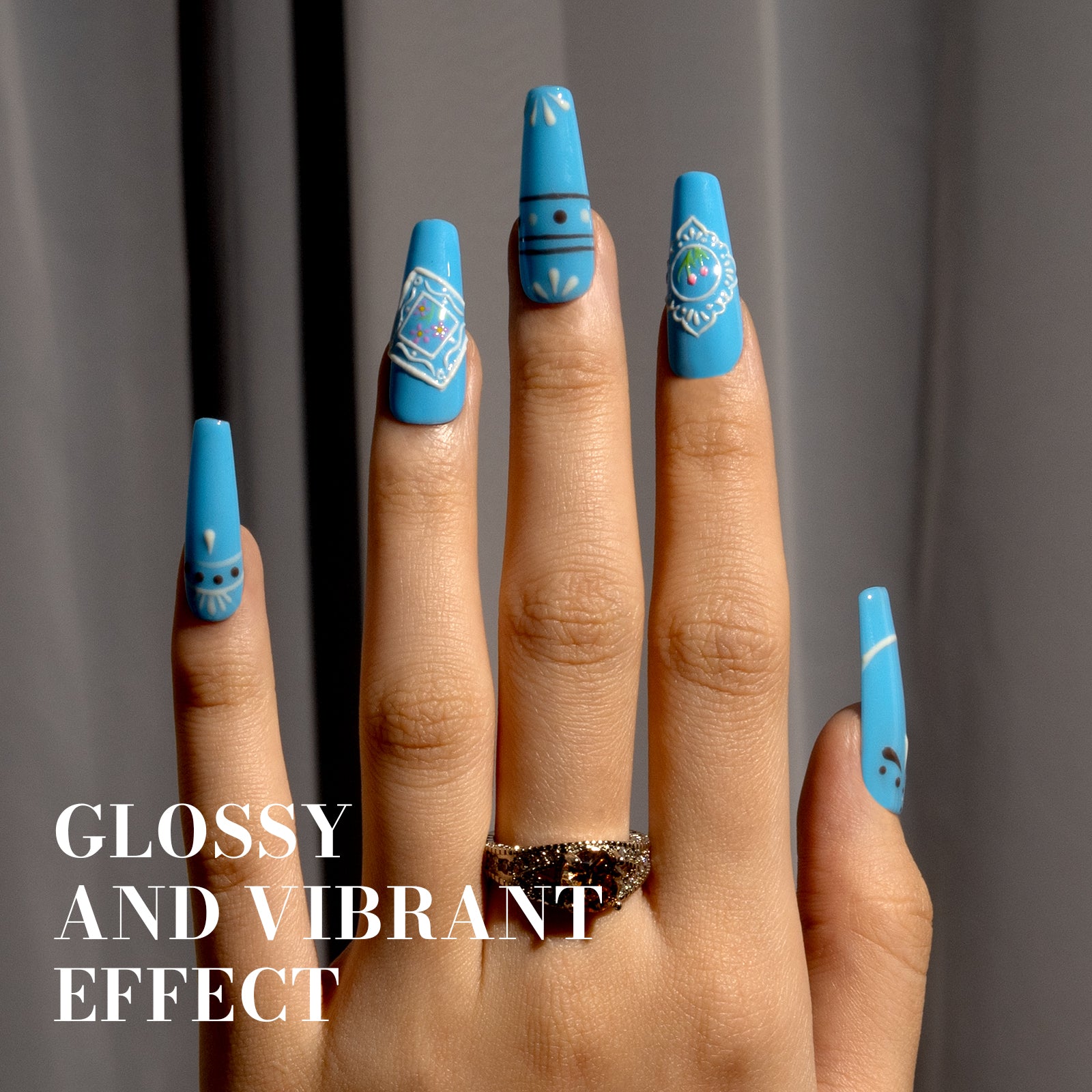 1656 Clear Sky Blue - TPO-Free Faster UV Curing Gel Nail Polish(15ml) - 图片5