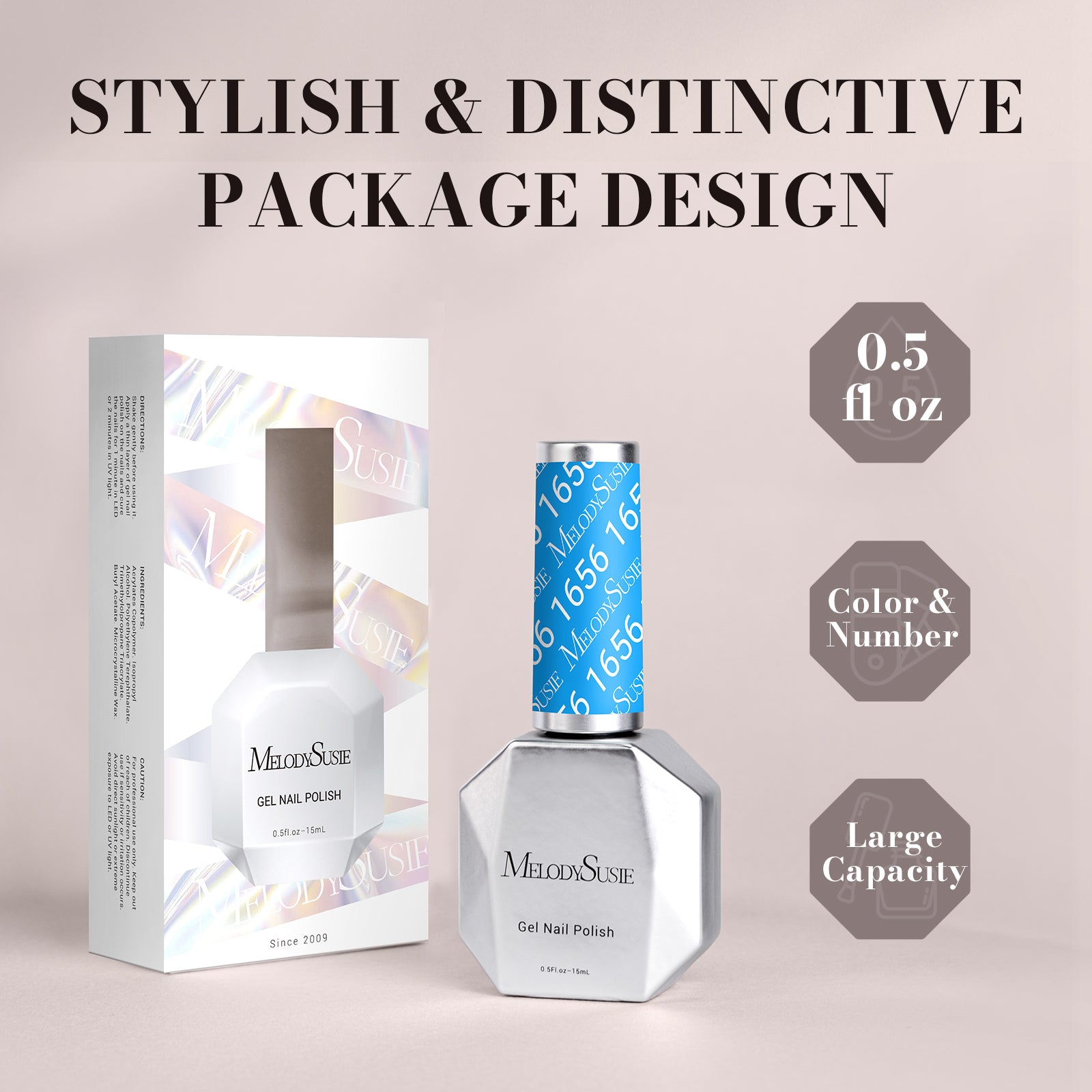 1656 Clear Sky Blue - TPO-Free Faster UV Curing Gel Nail Polish(15ml) - 图片6