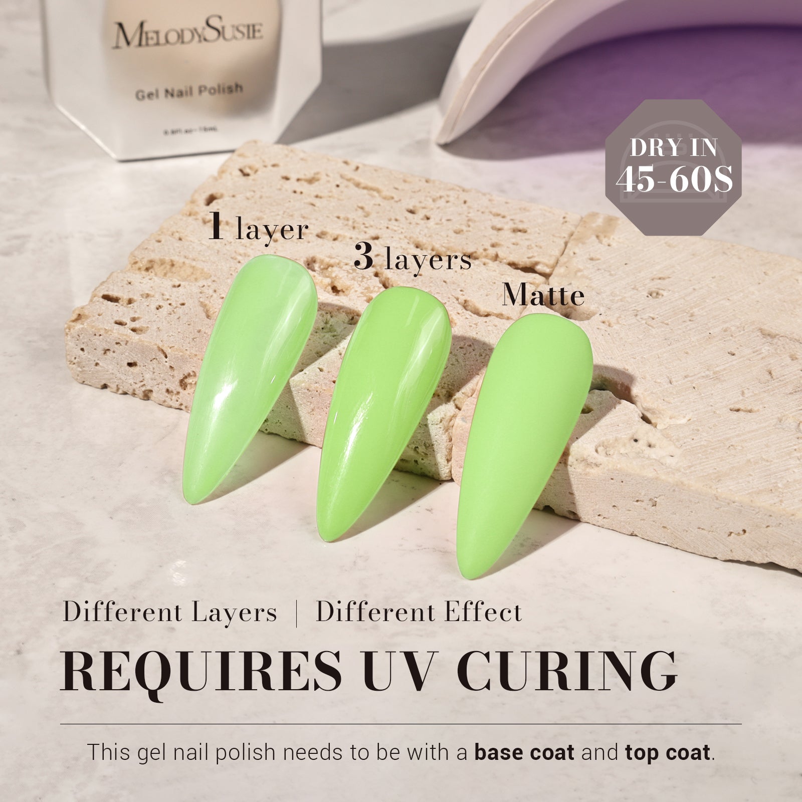 1658 Apple Green - TPO-Free Faster UV Curing Gel Nail Polish(15ml) - 图片3