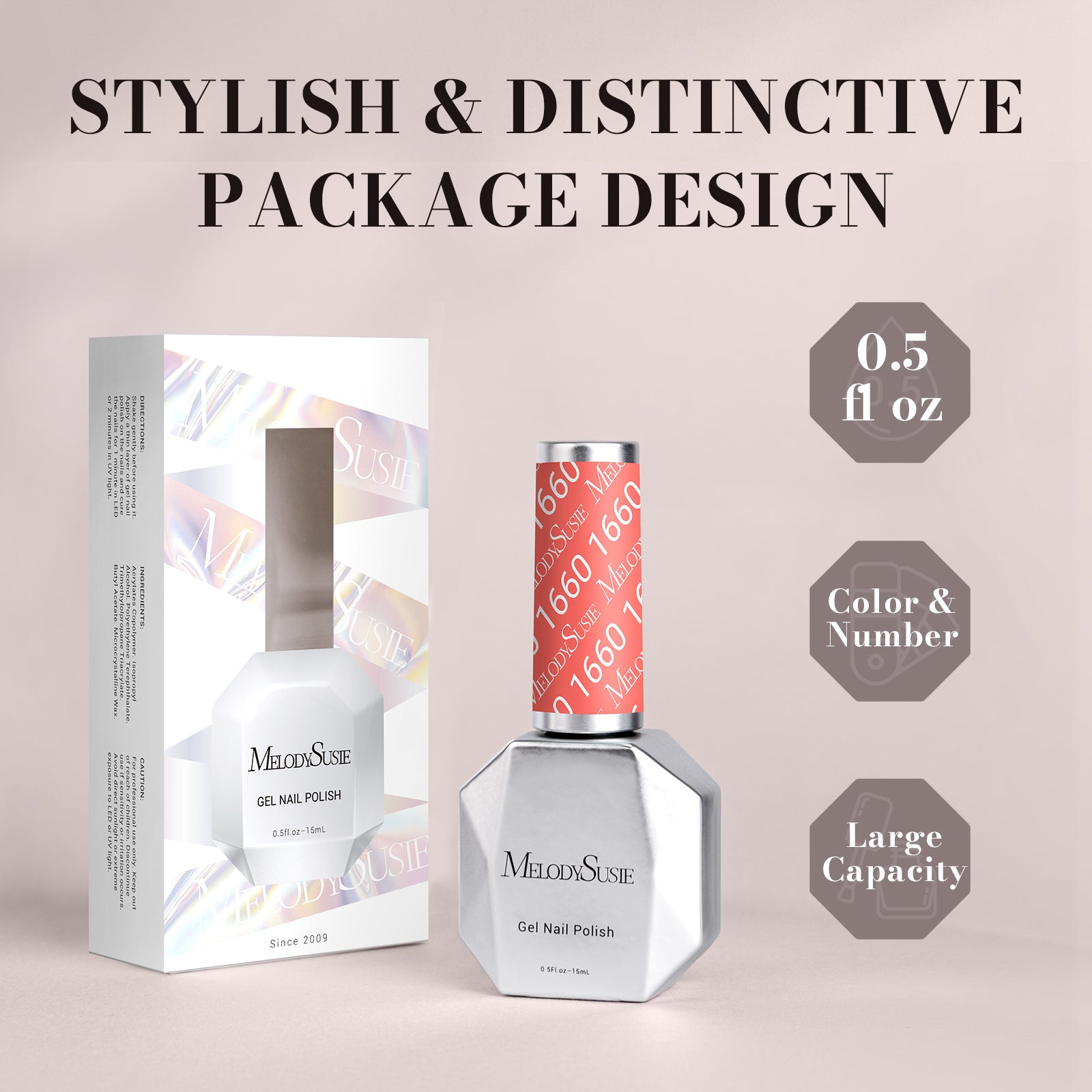 1660 Pink - TPO-Free Faster UV Curing Gel Nail Polish 0.5 fl oz/15ml - 图片3